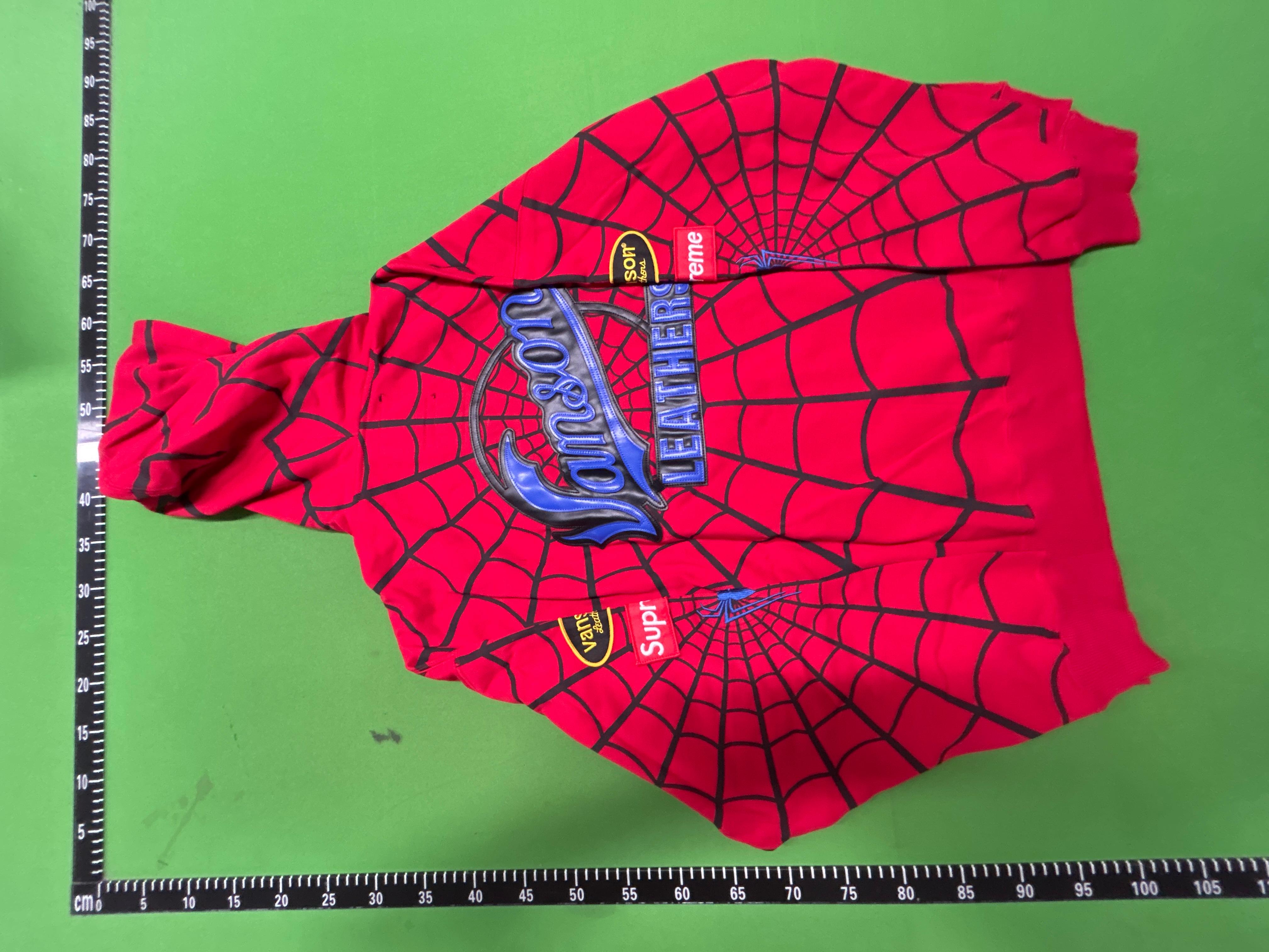 Foto QC 8 de Supreme Vanson Leathers Spider-Man Zip Up Hoodie Red
