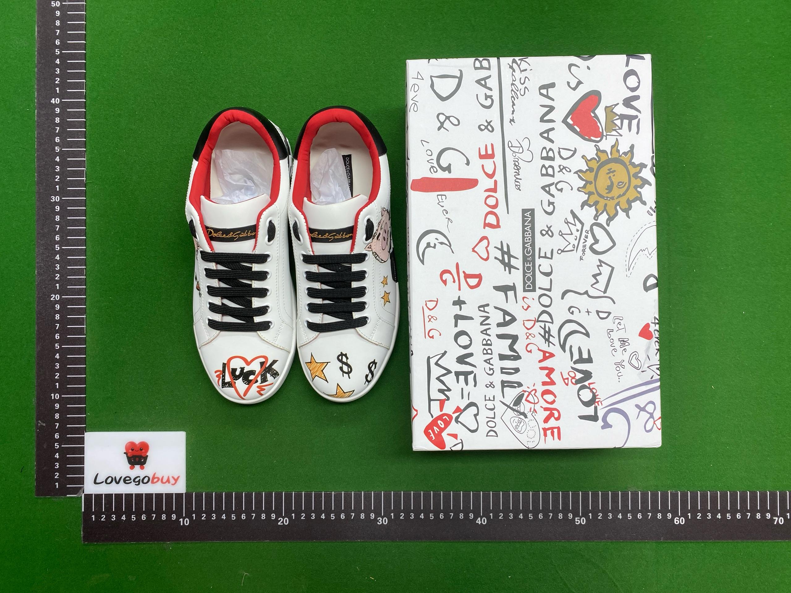 Foto QC 5 de Dolce & Gabbana Portofino Low Hand-painted Graffiti White