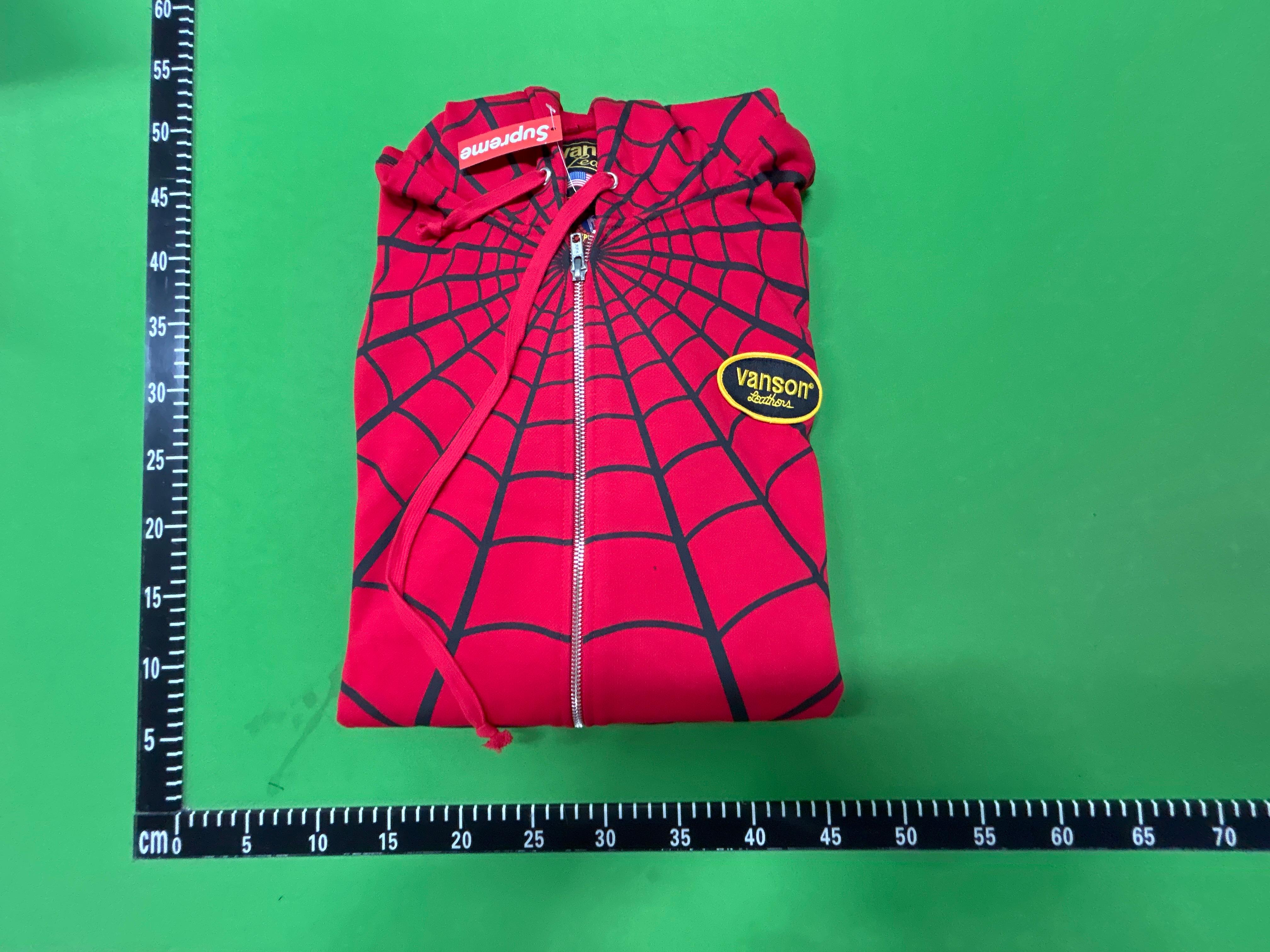 Foto QC 6 de Supreme Vanson Leathers Spider-Man Zip Up Hoodie Red