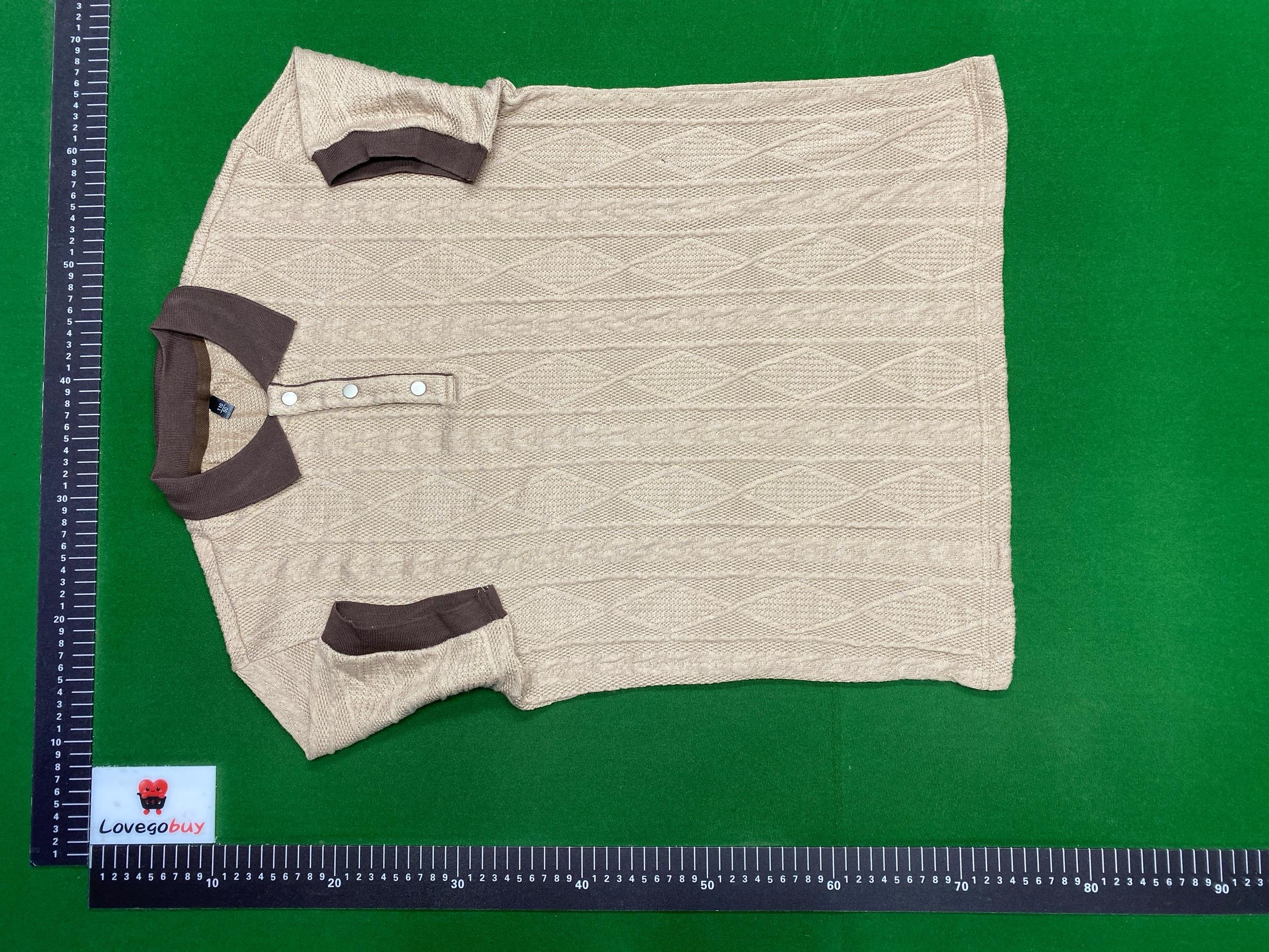 Foto QC 2 de Polo Ralph Lauren Shirt Cable Knit Contrast Collar White Brown