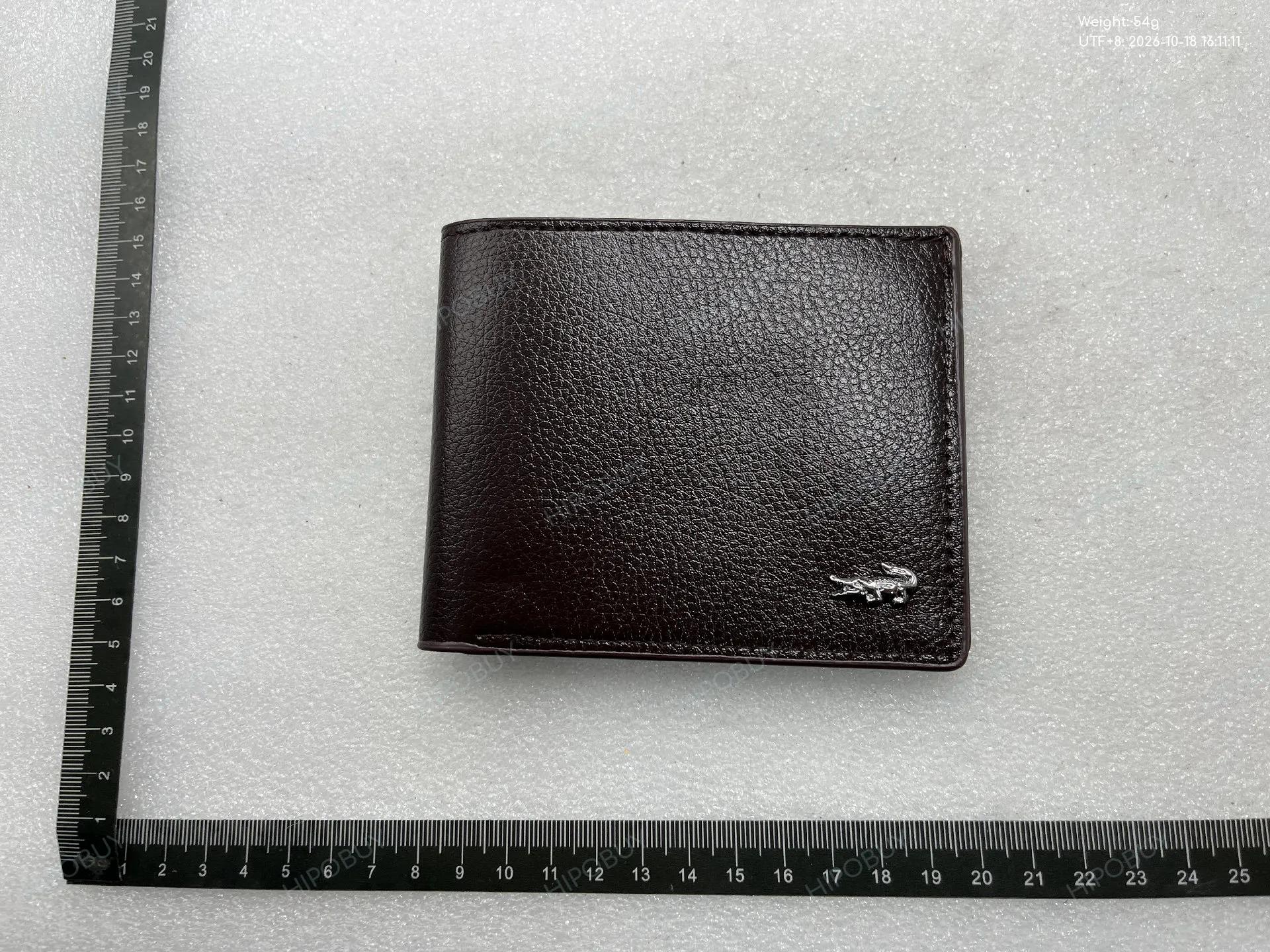 Foto QC 1 de Lacoste Crocodile Logo Bifold Wallet Grained Leather Black