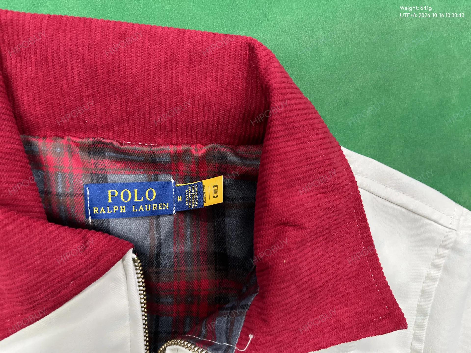 Foto QC 1 de Other Harrington Jacket Corduroy Collar Plaid Lined Off-White Red