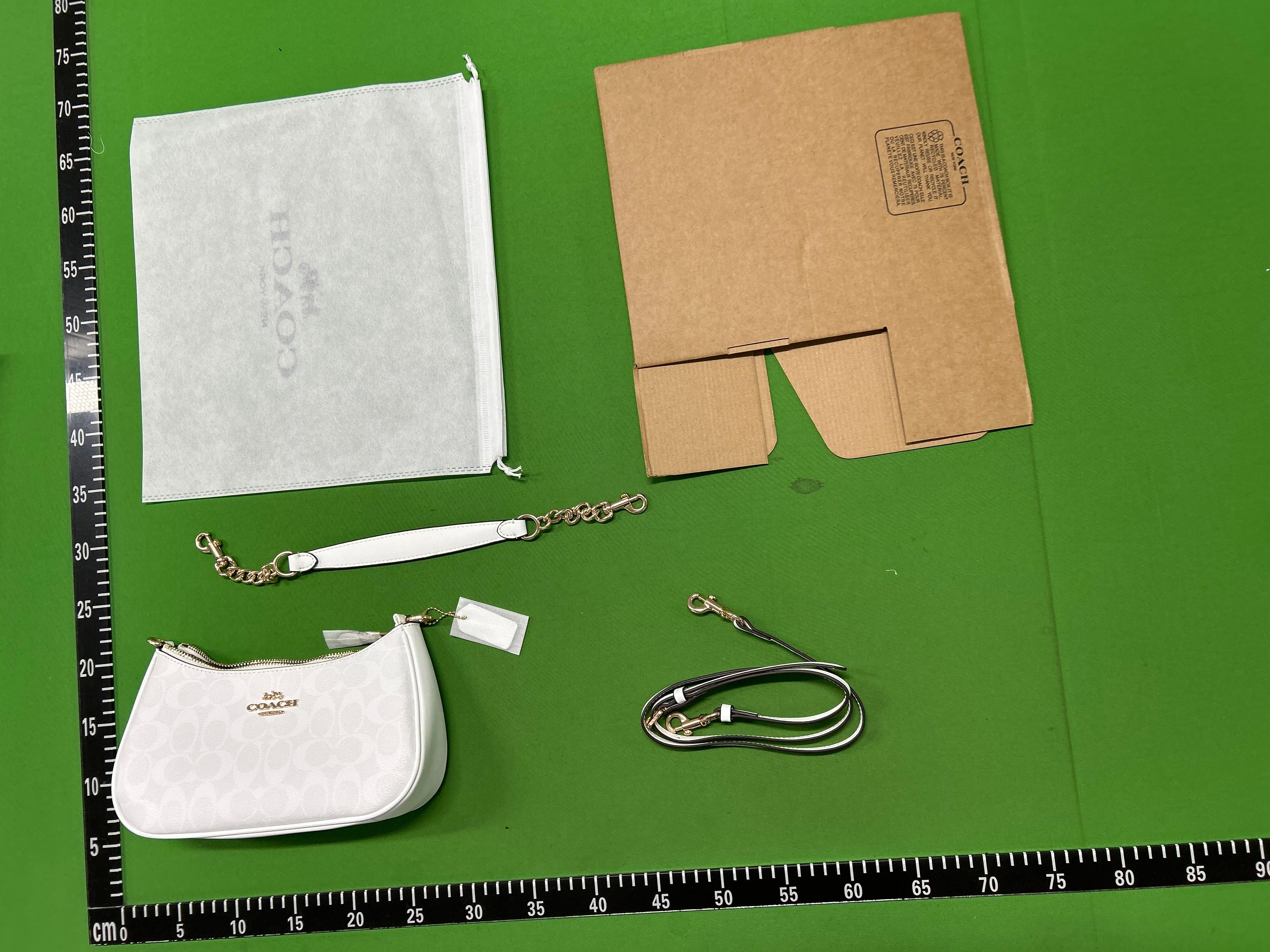 Foto QC 4 de Coach Teri Shoulder Bag Signature Canvas Chalk