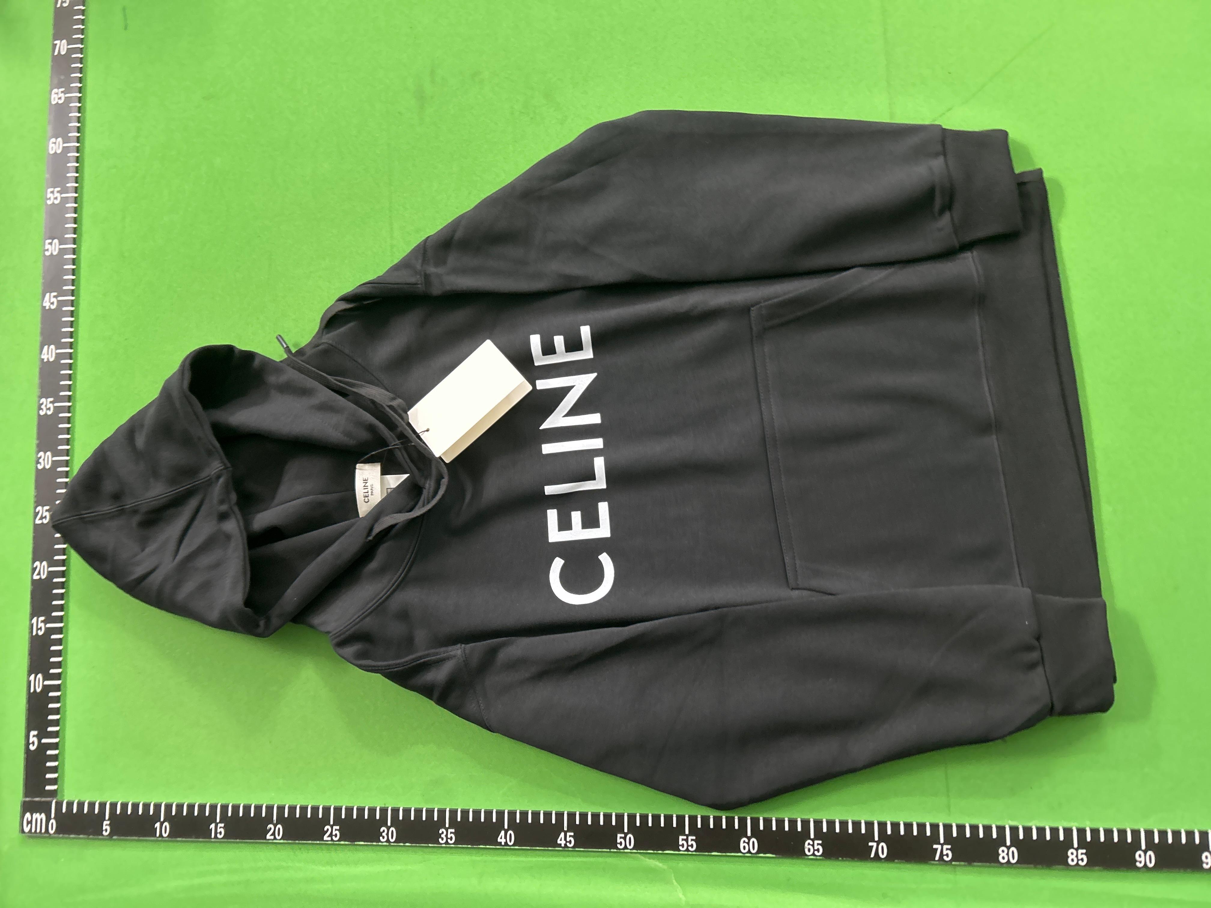 Foto QC 3 de Celine Hoodie Logo Print Hood Black
