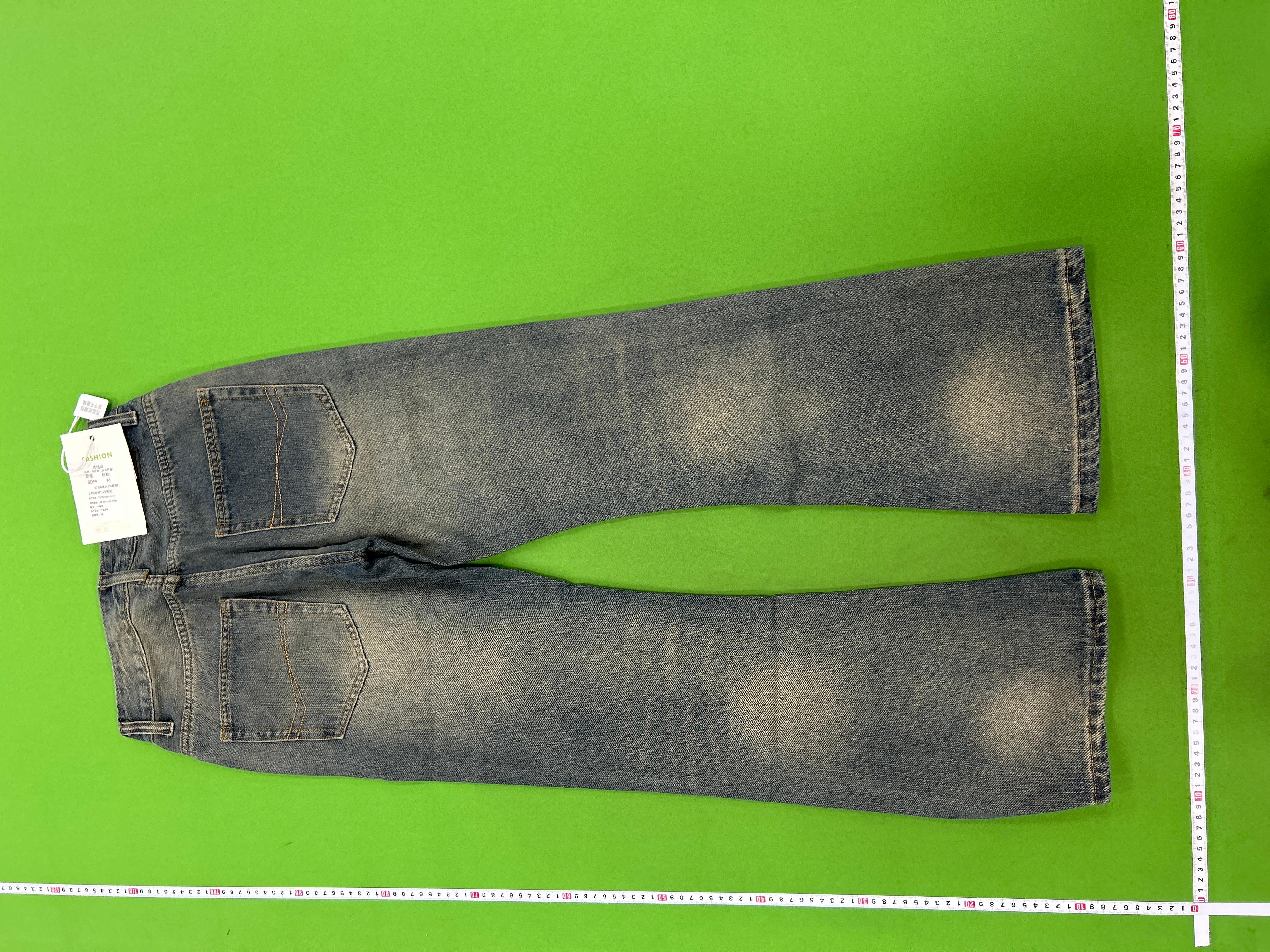 Foto QC 6 de AMBSOM Jeans Slub Sunset Wash Bootcut Blue