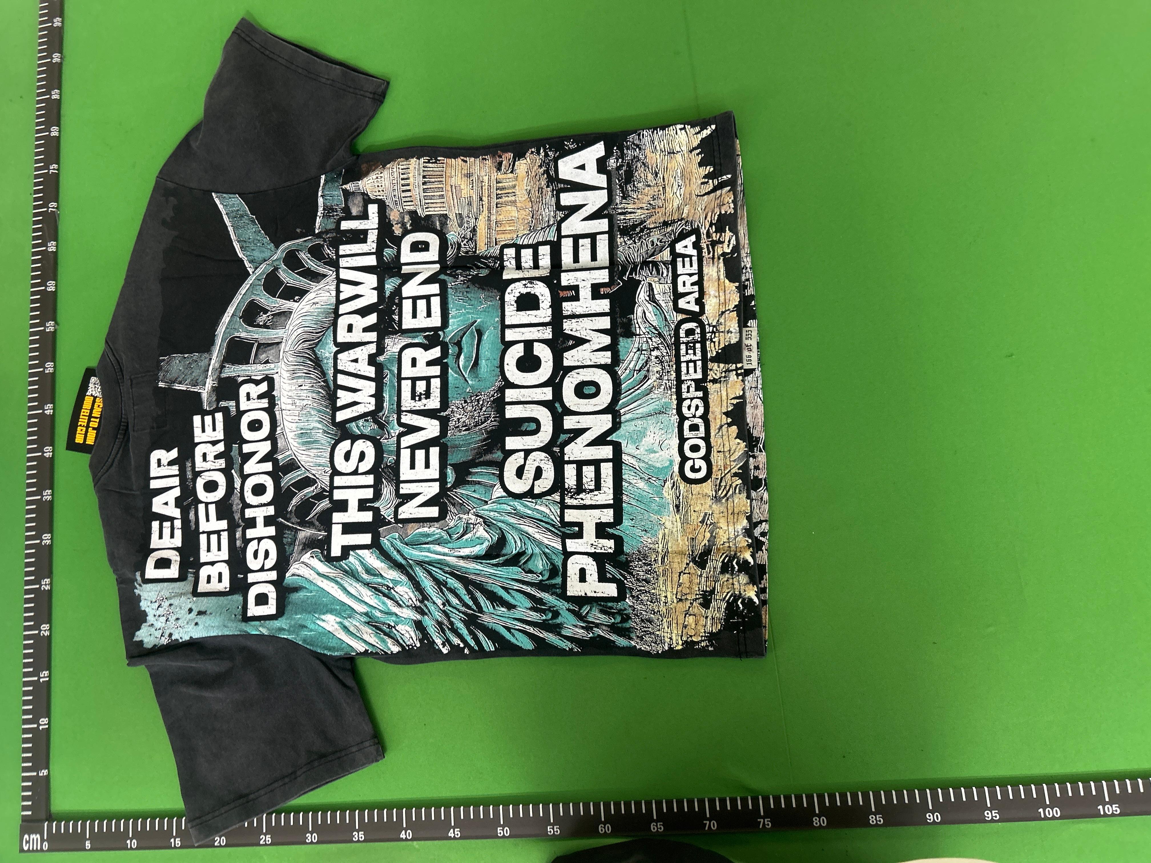 Foto QC 8 de Godspeed T-shirt Astronaut Skull Sunflowers Green