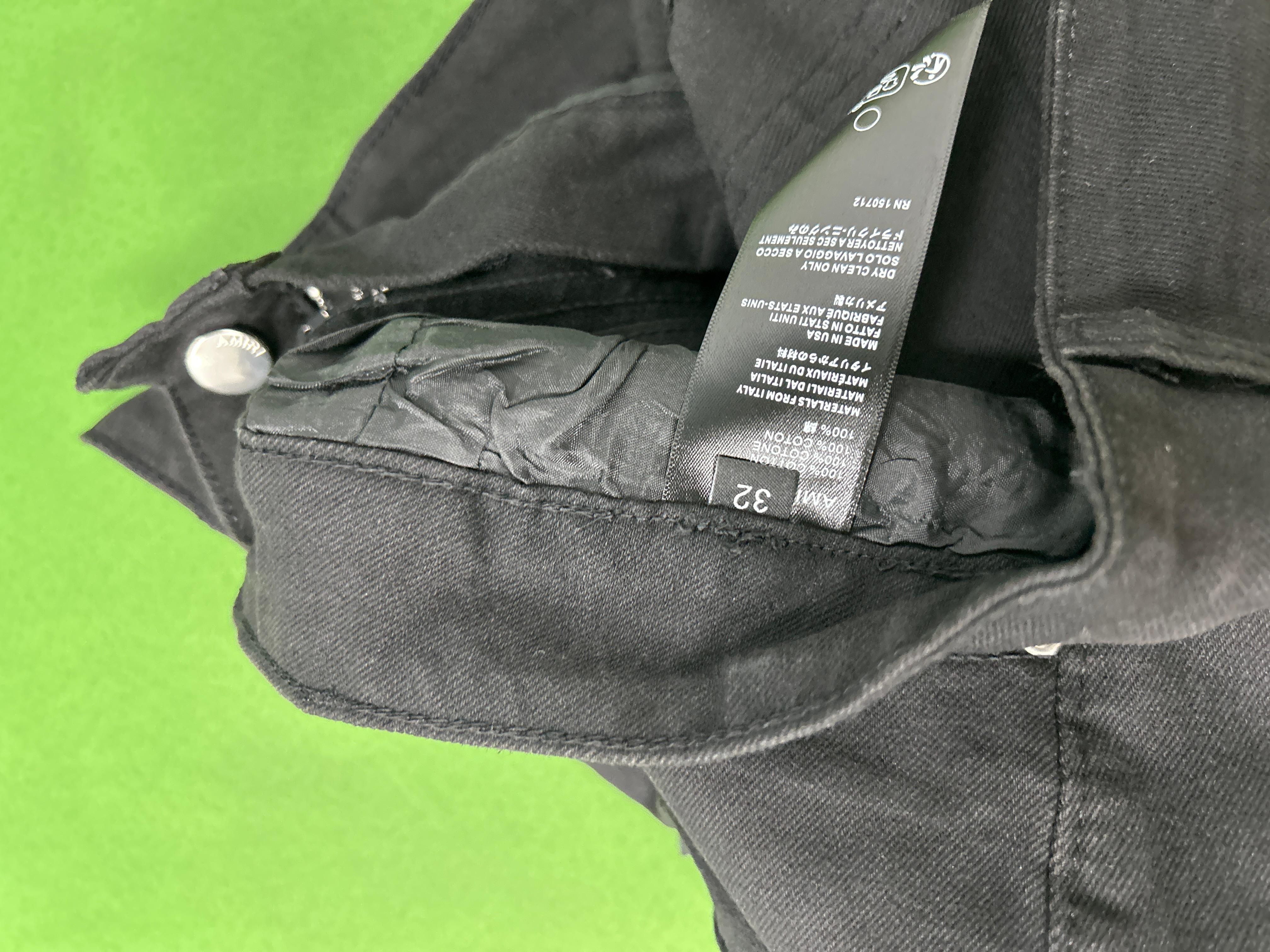 Foto QC 2 de Amiri Jeans Leather Stitch Logo Aged Black