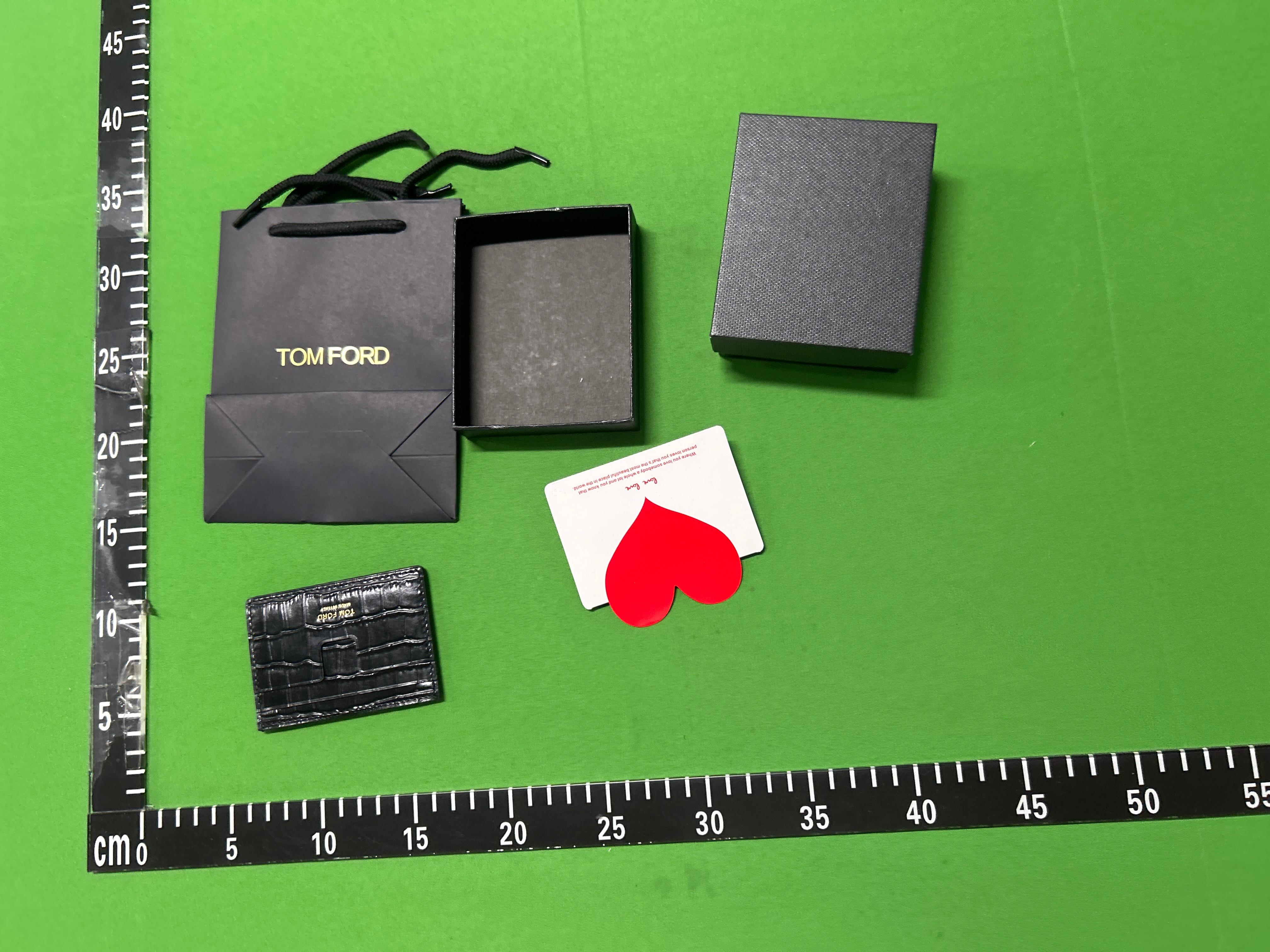 Foto QC 5 de Tom Ford T Line Cardholder Crocodile-Effect Leather Green