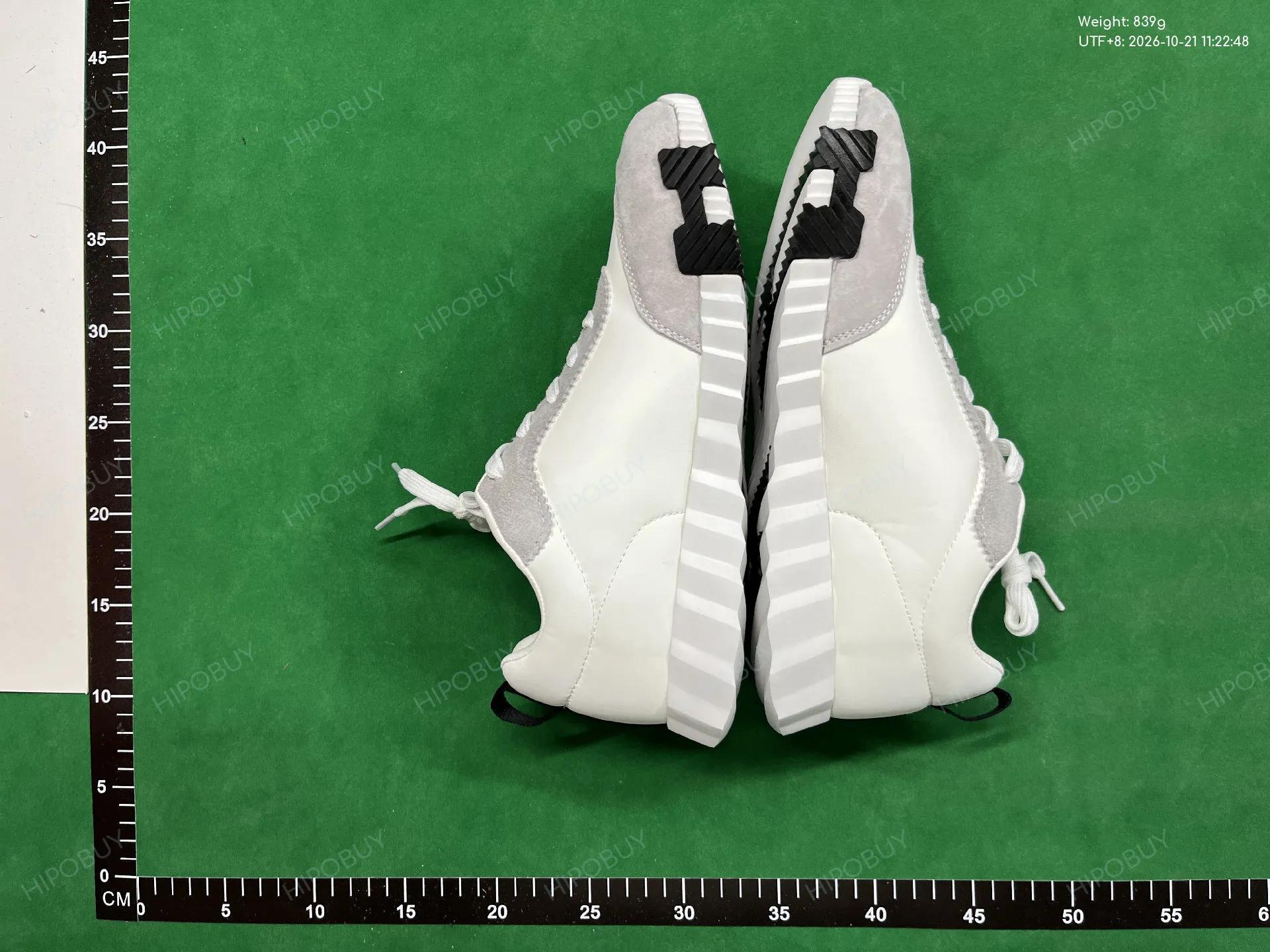 Foto QC 4 de Hermes Bouncing Technical Mesh Suede Sneakers White Grey