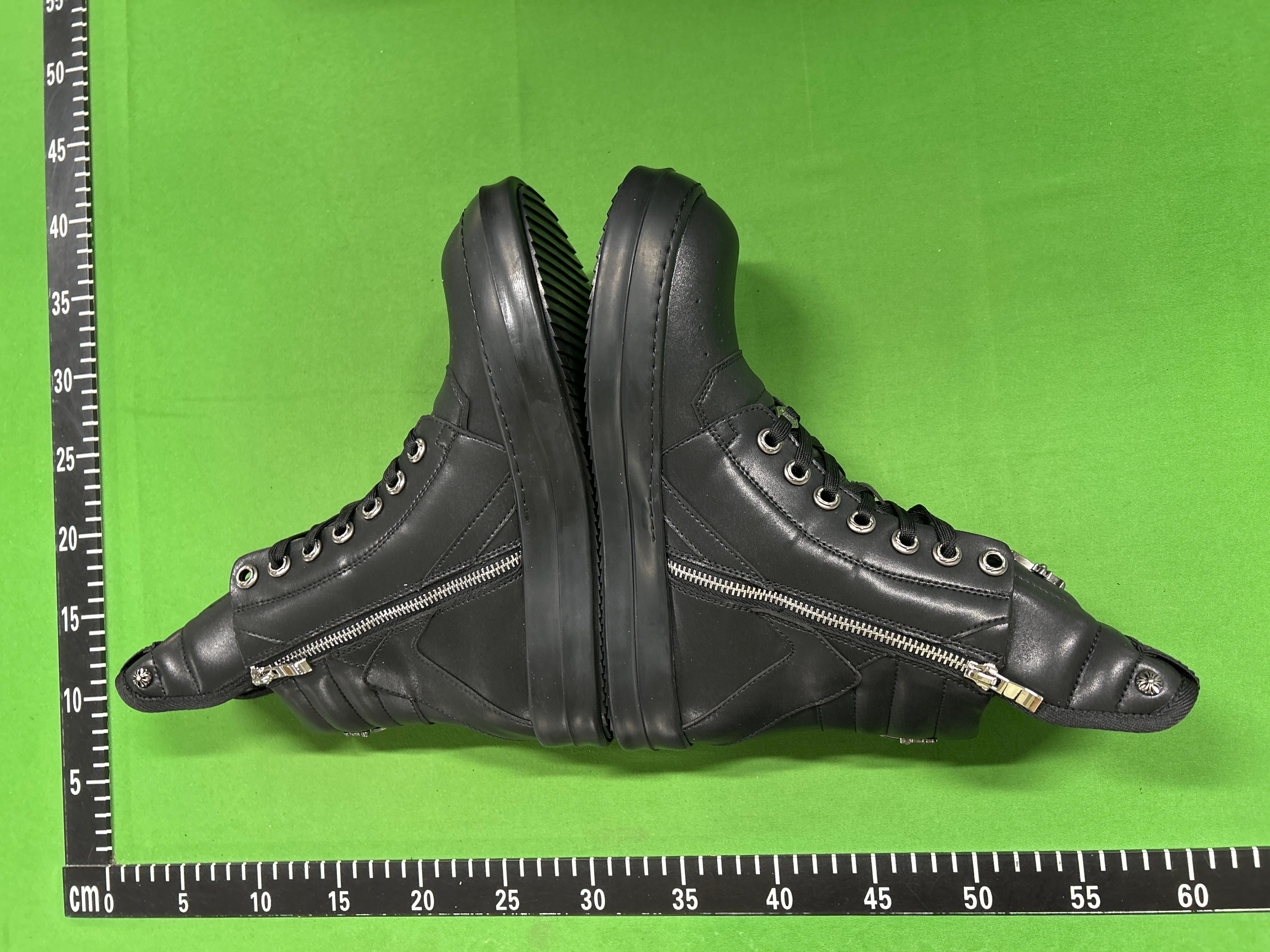 Foto QC 4 de Rick Owens Geobasket Leather High Top Jumbo Lace Black Milk