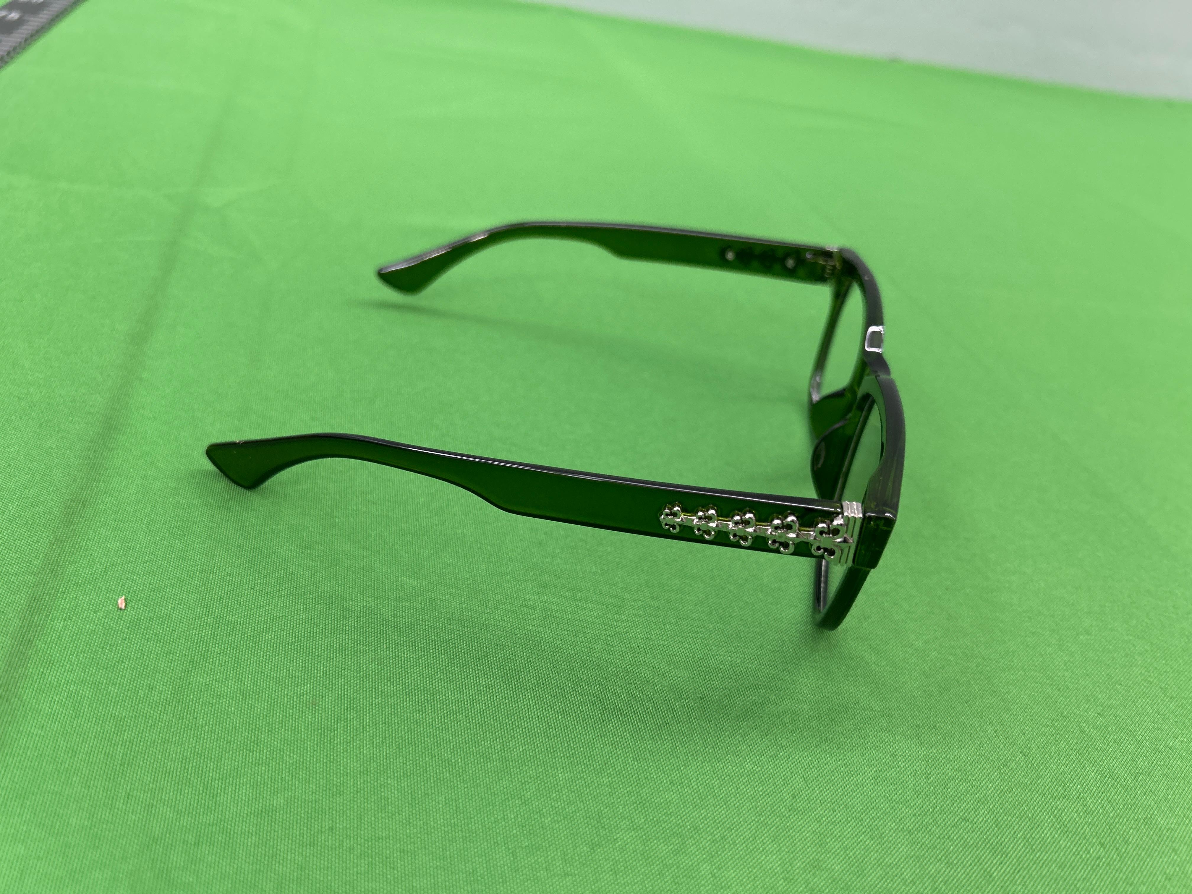 Foto QC 2 de Chrome Hearts Square-Frame Acetate Eyeglasses Crystal Gold (COX UCKER)