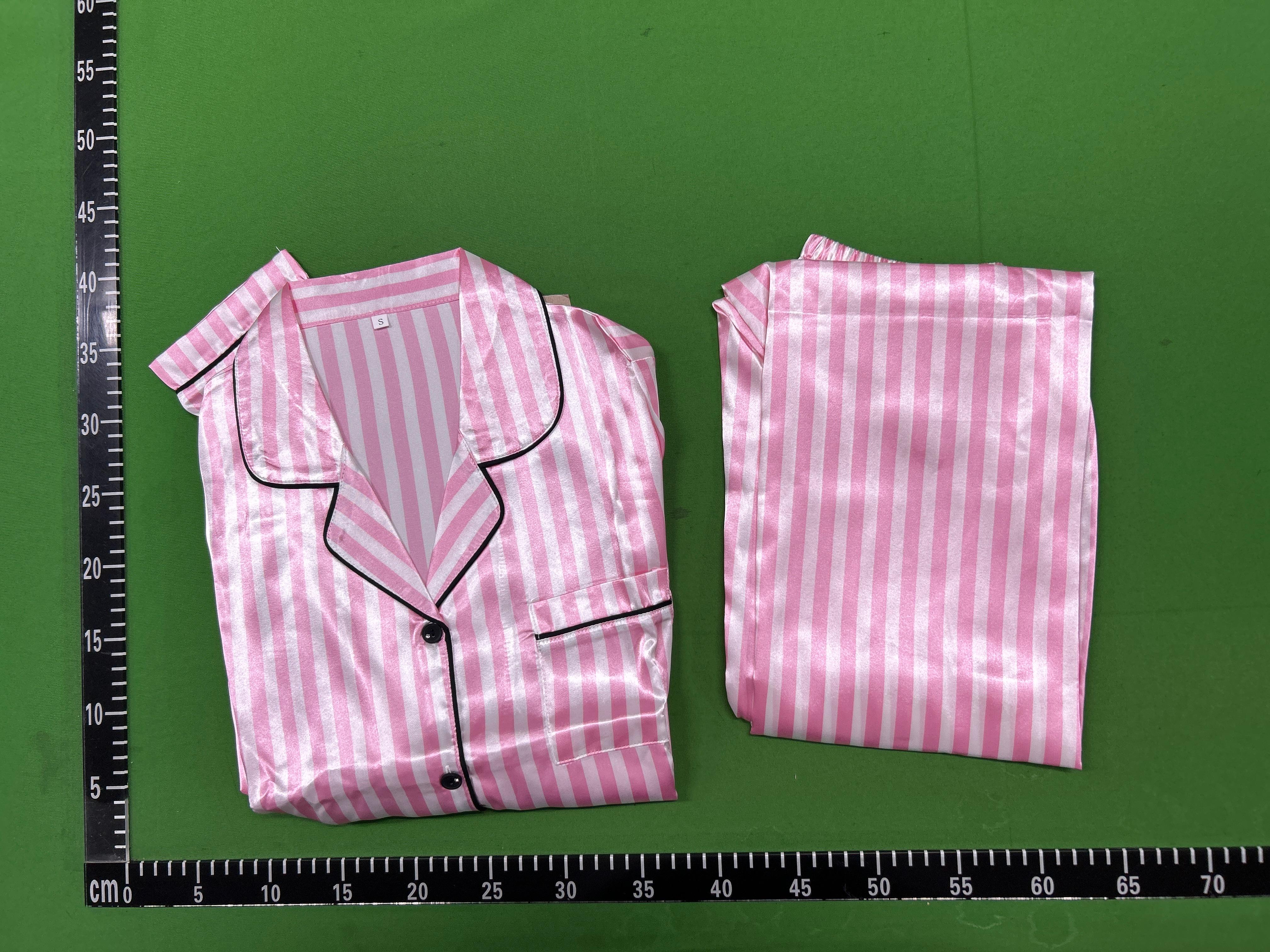 Foto QC 6 de Other Underwear Ice Silk Striped Pajama Pink White
