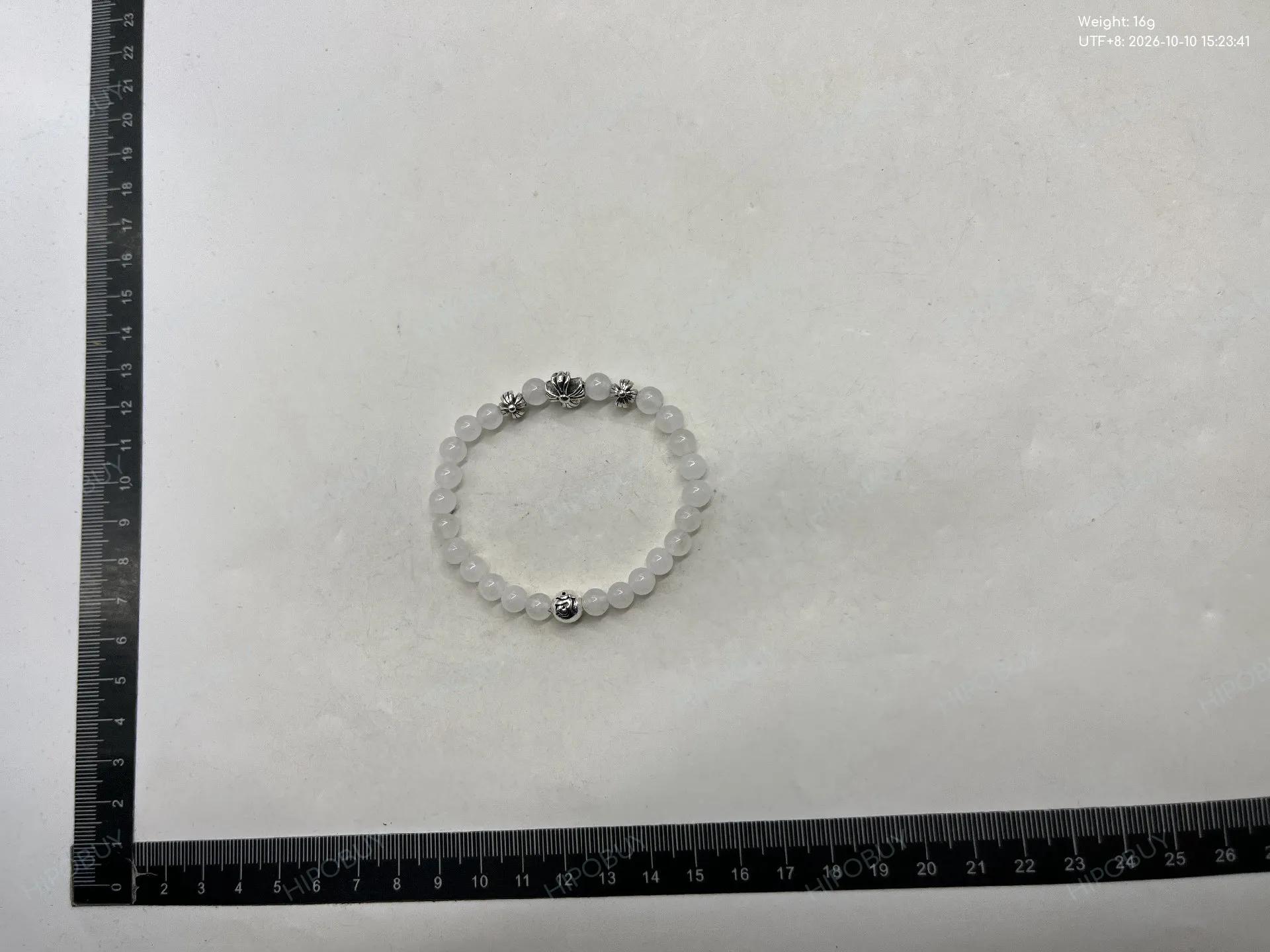 Foto QC 5 de Chrome Hearts Cross Bracelet Silver Onyx Black