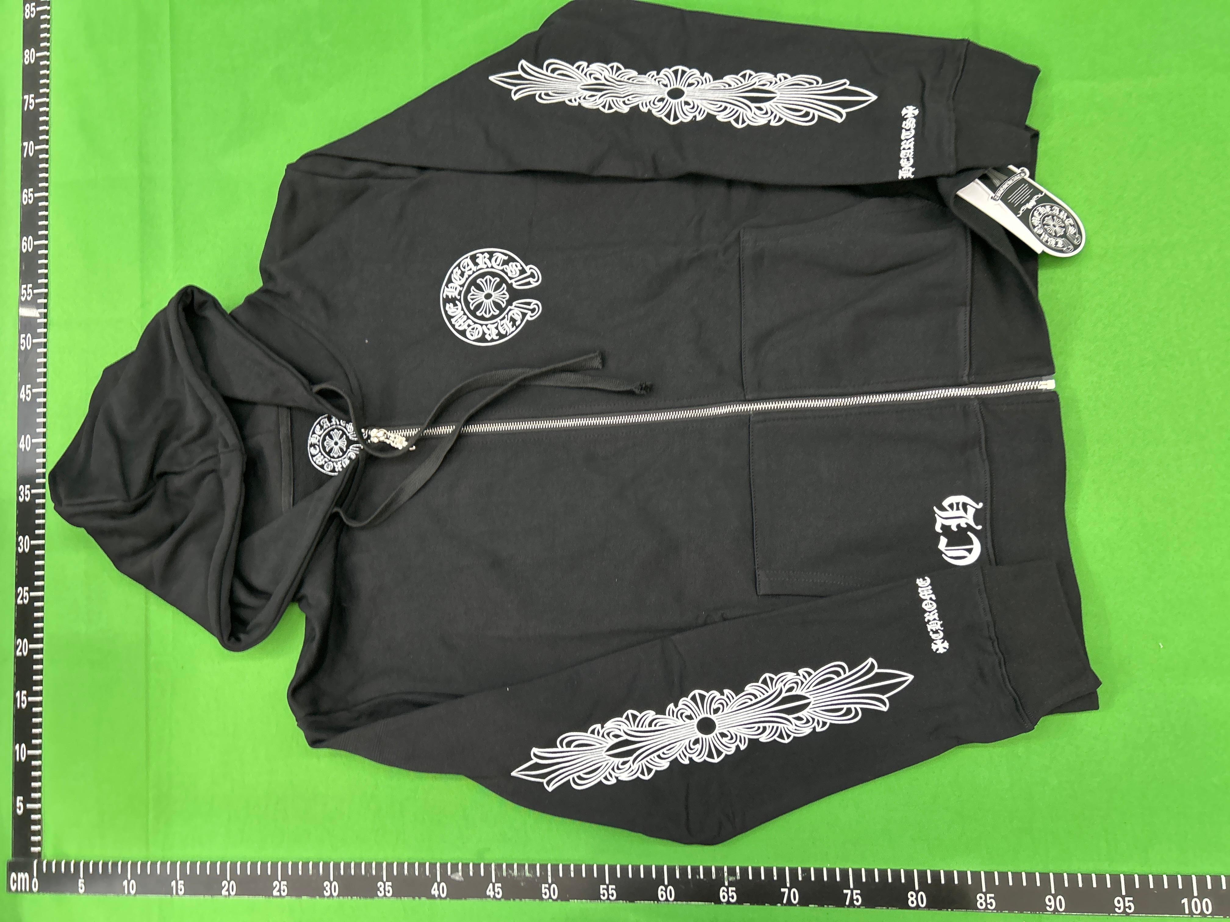 Foto QC 2 de Chrome Hearts Zip Sweater Horseshoe Floral Print Cotton Black