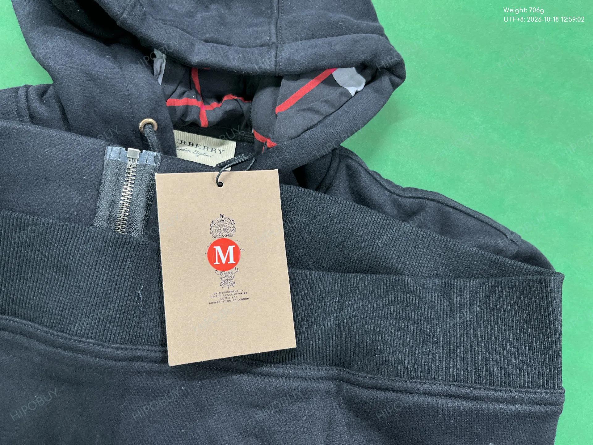 Foto QC 1 de Burberry Hooded Jacket Check Lined Black