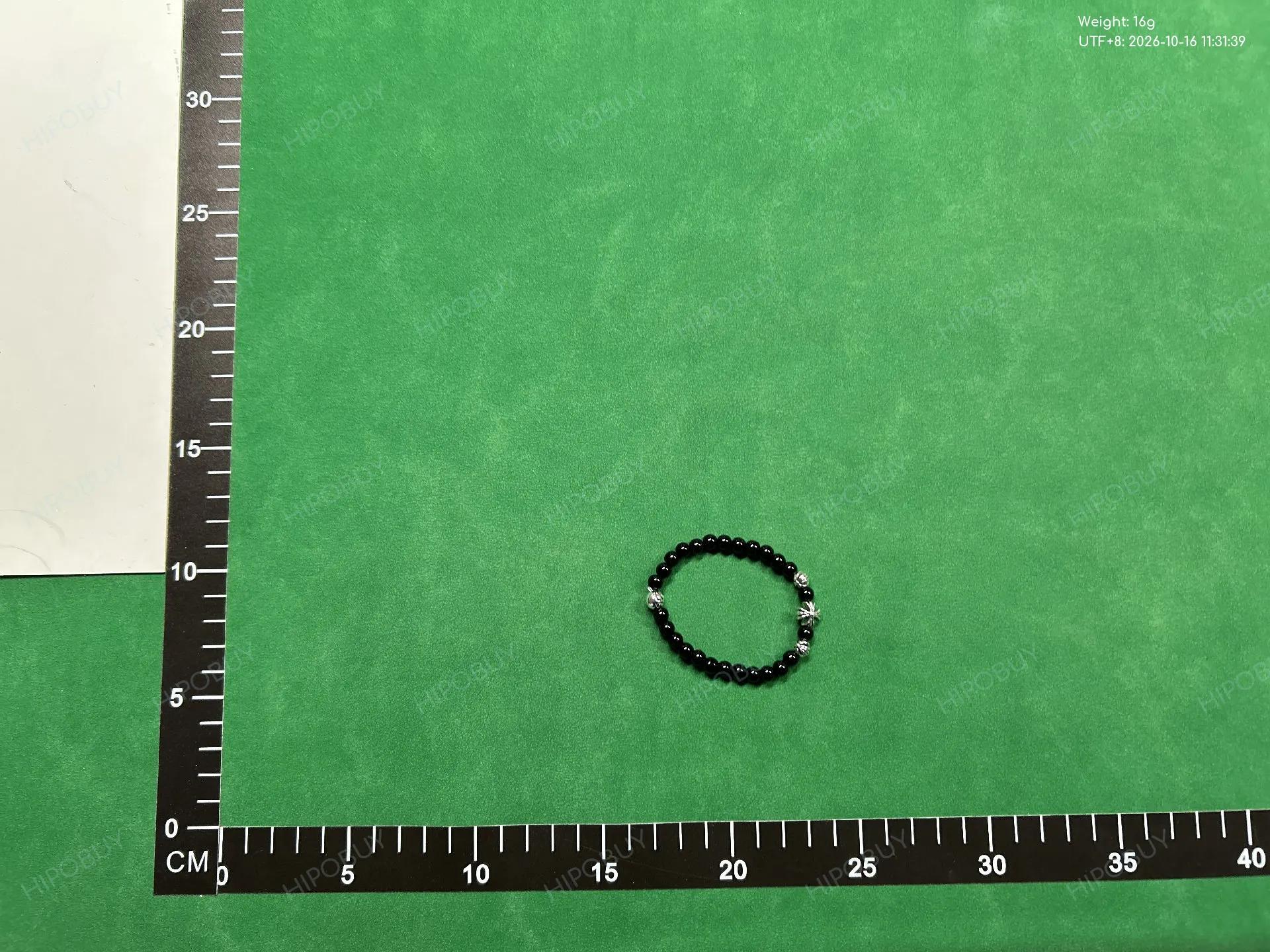 Foto QC 2 de Chrome Hearts Cross Bracelet Silver Onyx Black