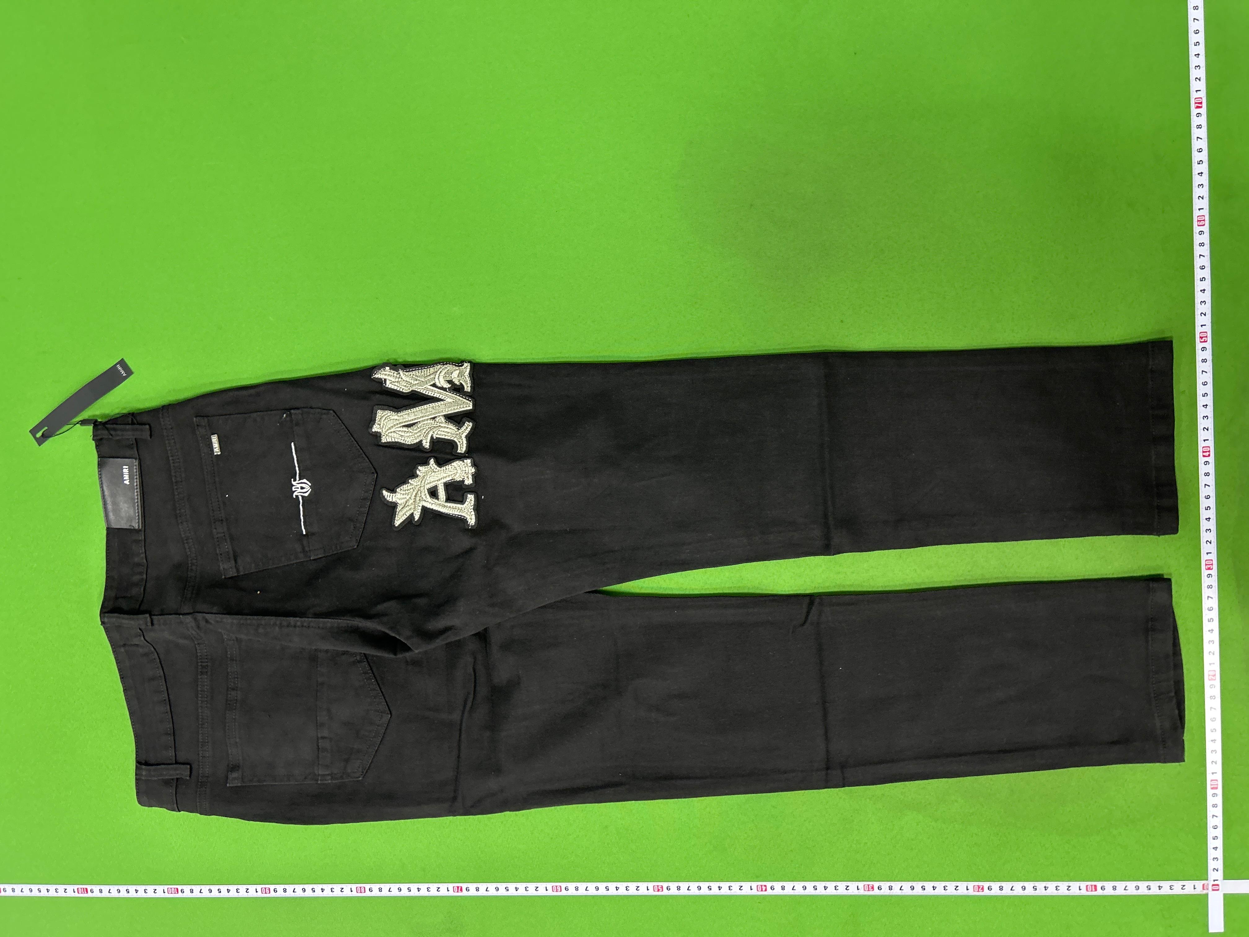 Foto QC 3 de Amiri Jeans Leather Stitch Logo Aged Black