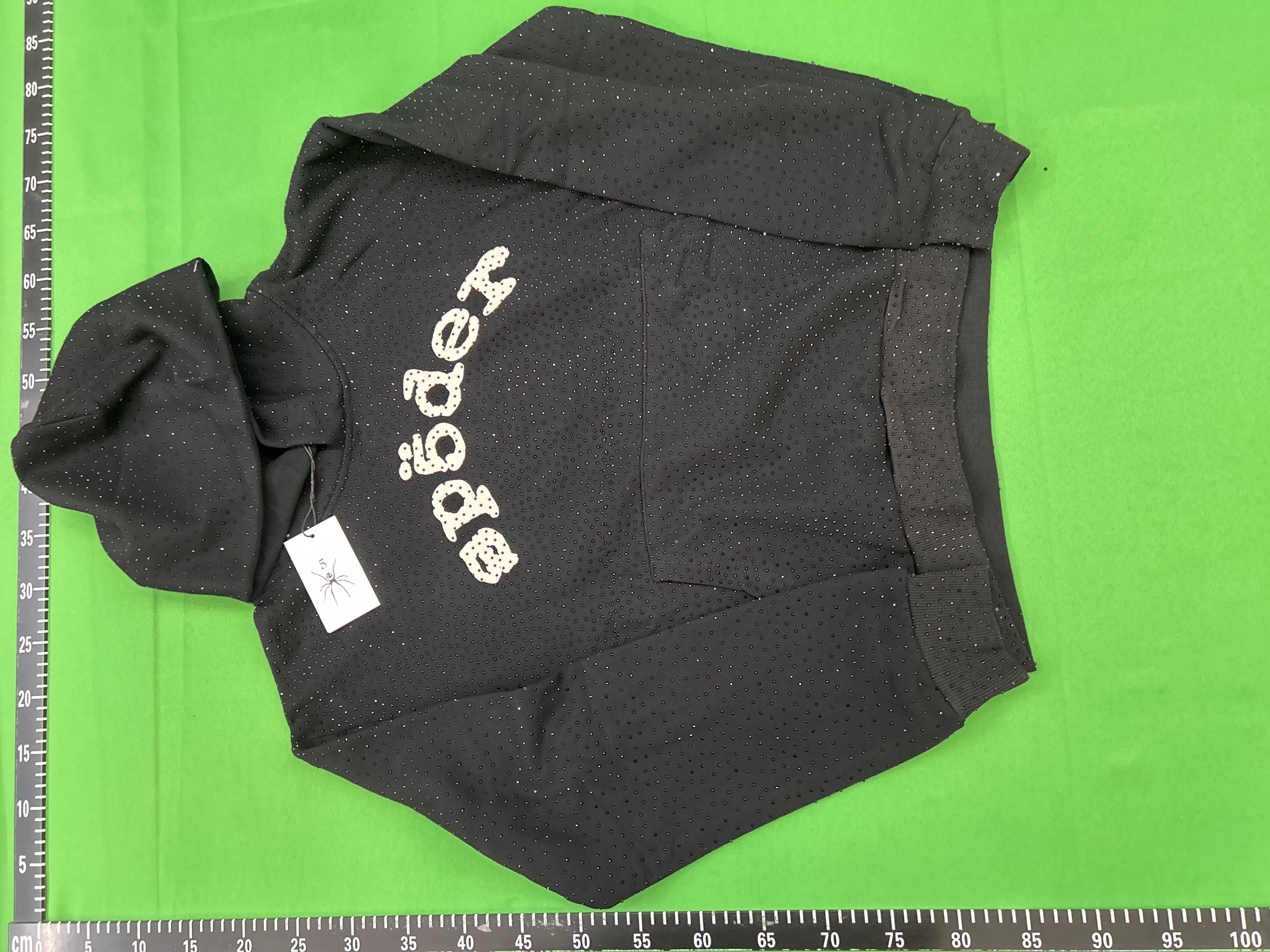Foto QC 2 de Sp5der VVS Rhinestone Hoodie Black