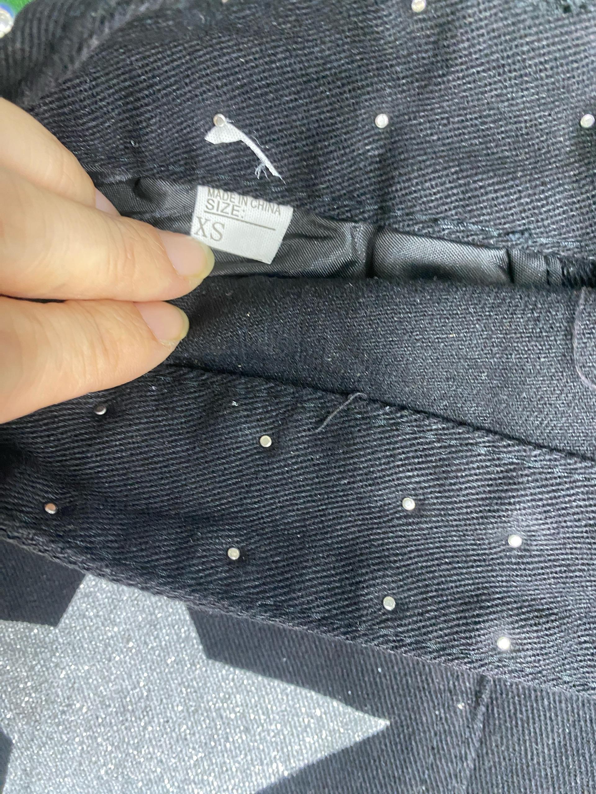 Foto QC 1 de one dilemma Mini Skirt Studded Denim Black