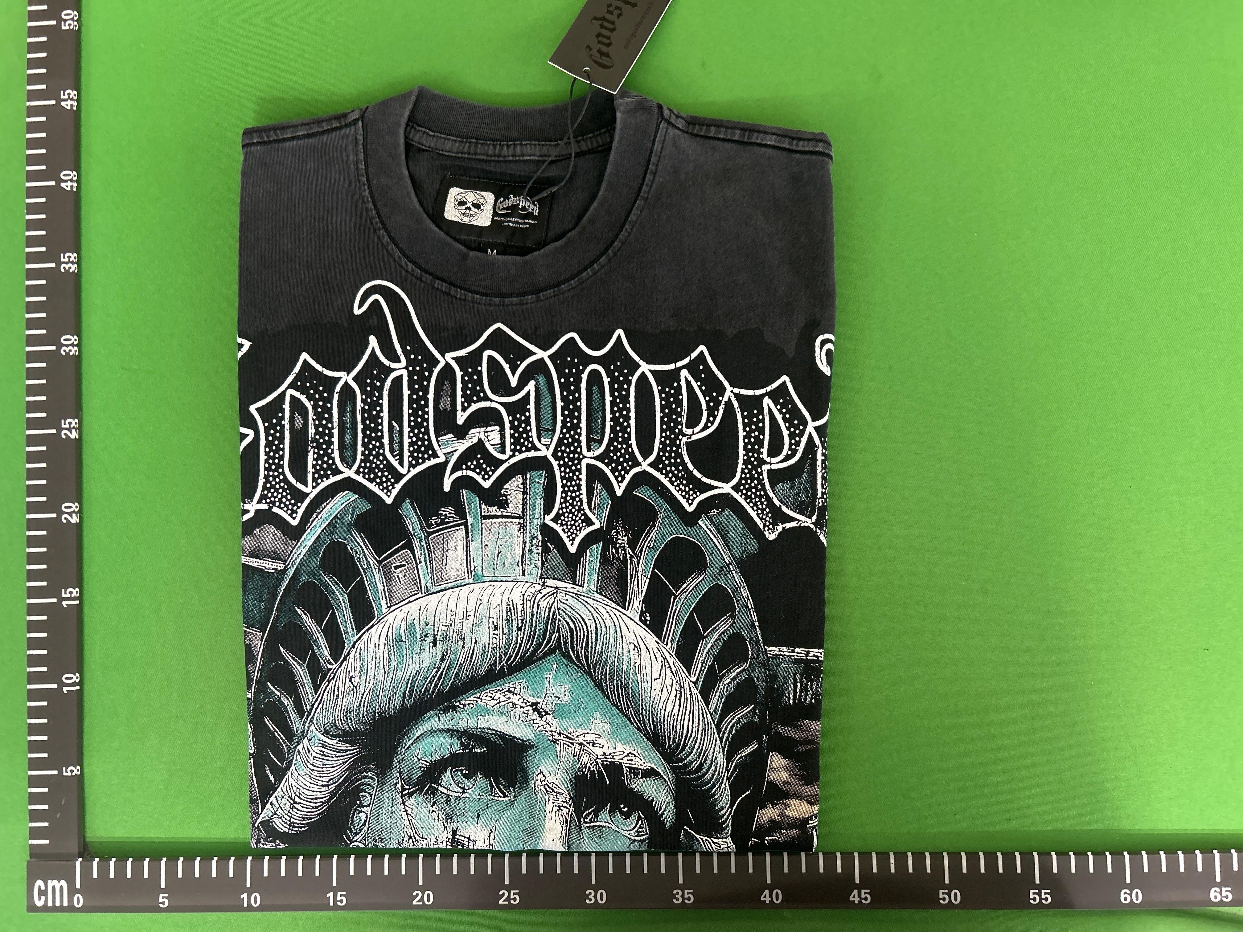 Foto QC 5 de Godspeed T-shirt Astronaut Skull Sunflowers Green