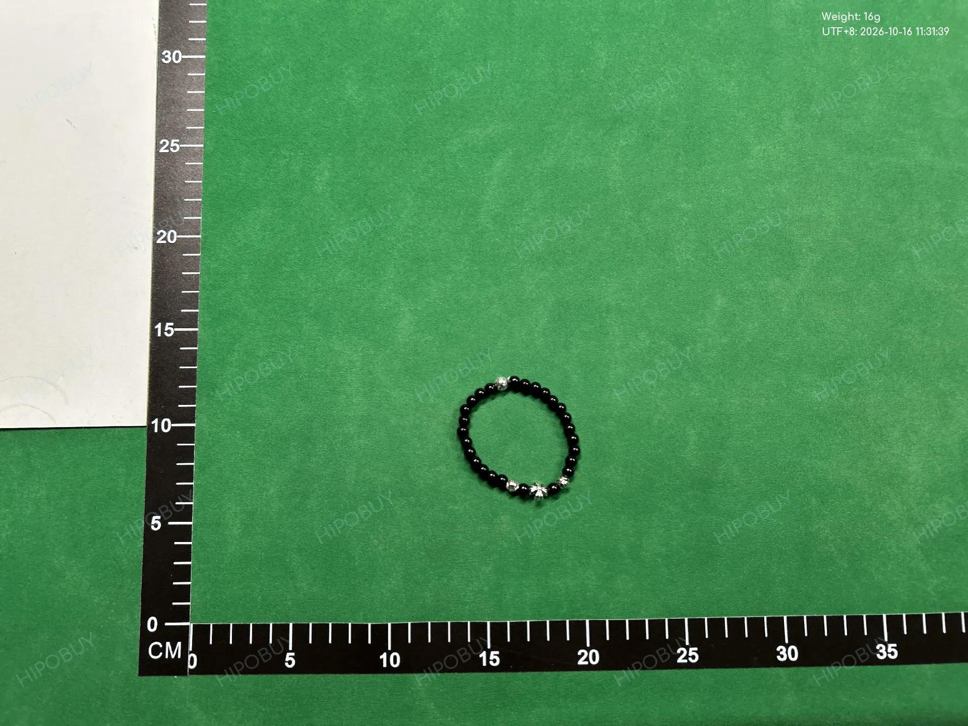 Foto QC 3 de Chrome Hearts Cross Bracelet Silver Onyx Black