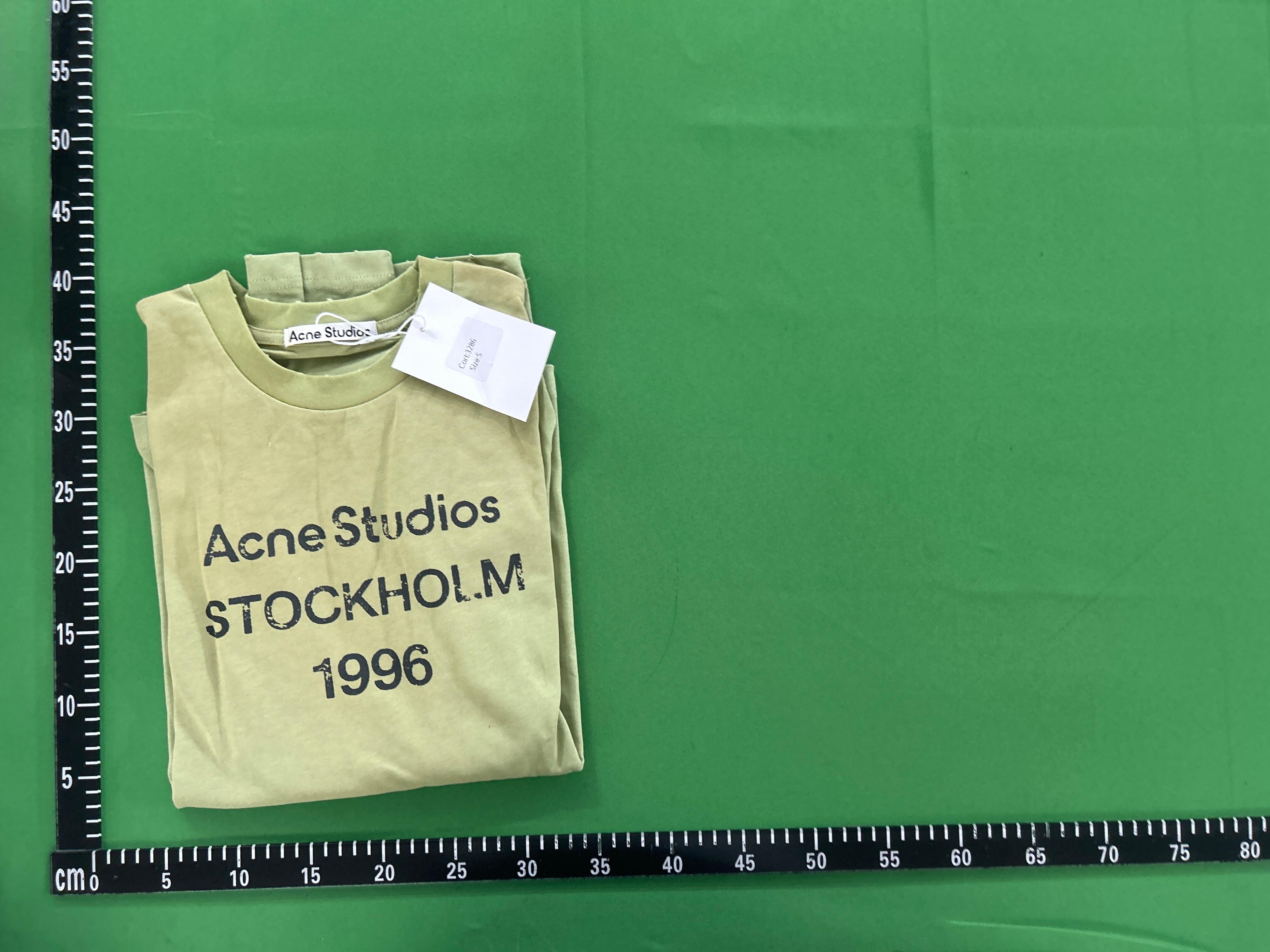 Foto QC 5 de Acne Studios Shirt Distressed Washed Paint Splatter Logo Blue