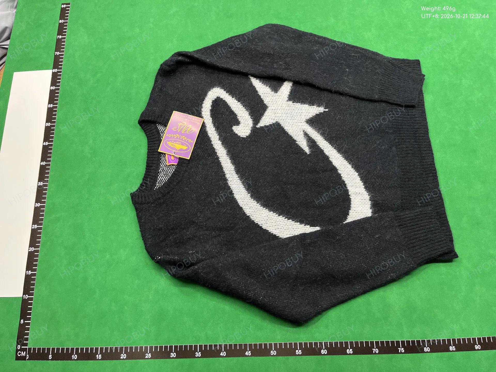 Foto QC 2 de Corteiz Crewneck Sweater Ribbed Embroidered Logo Black