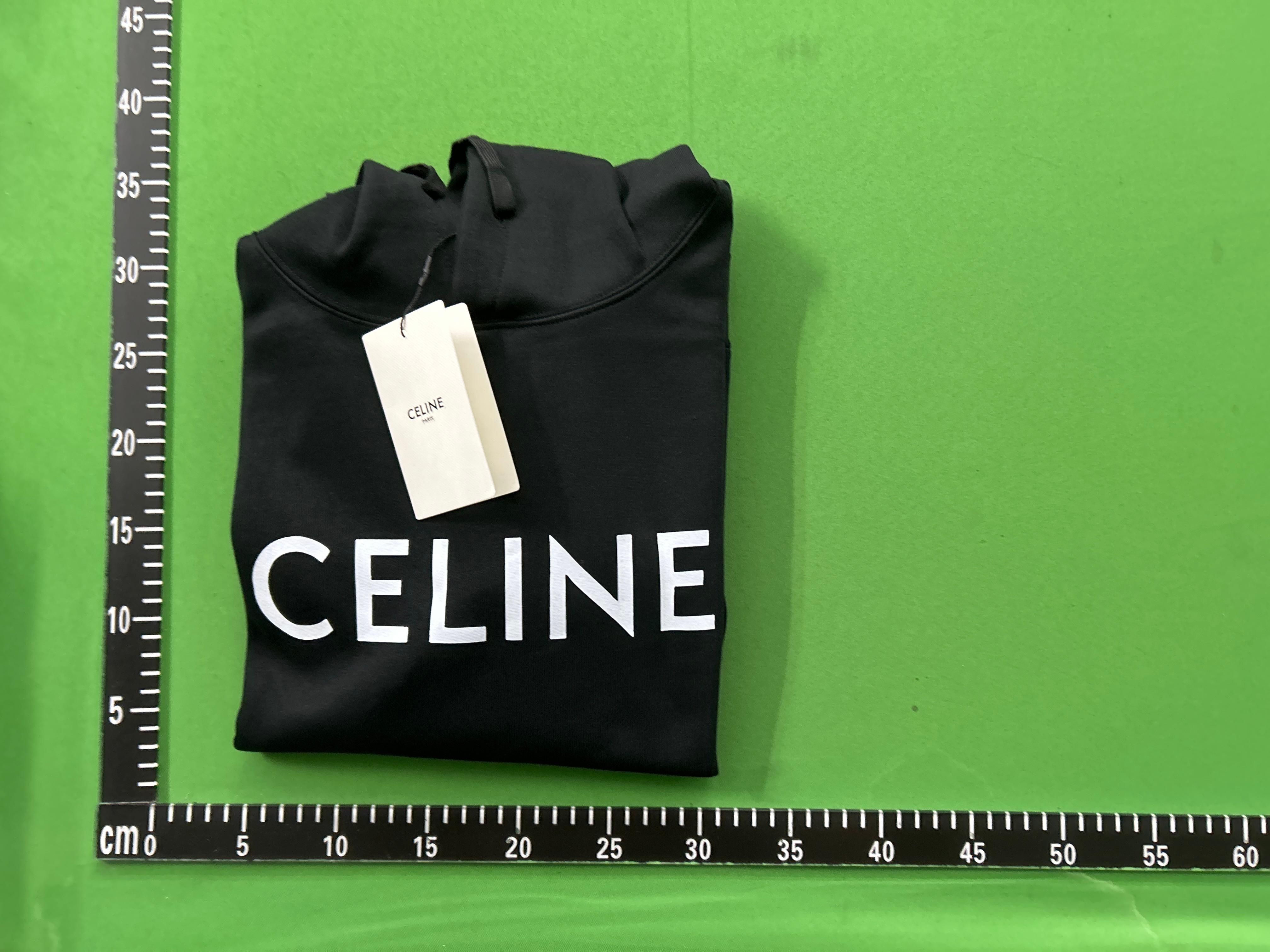 Foto QC 1 de Celine Hoodie Logo Print Hood Black