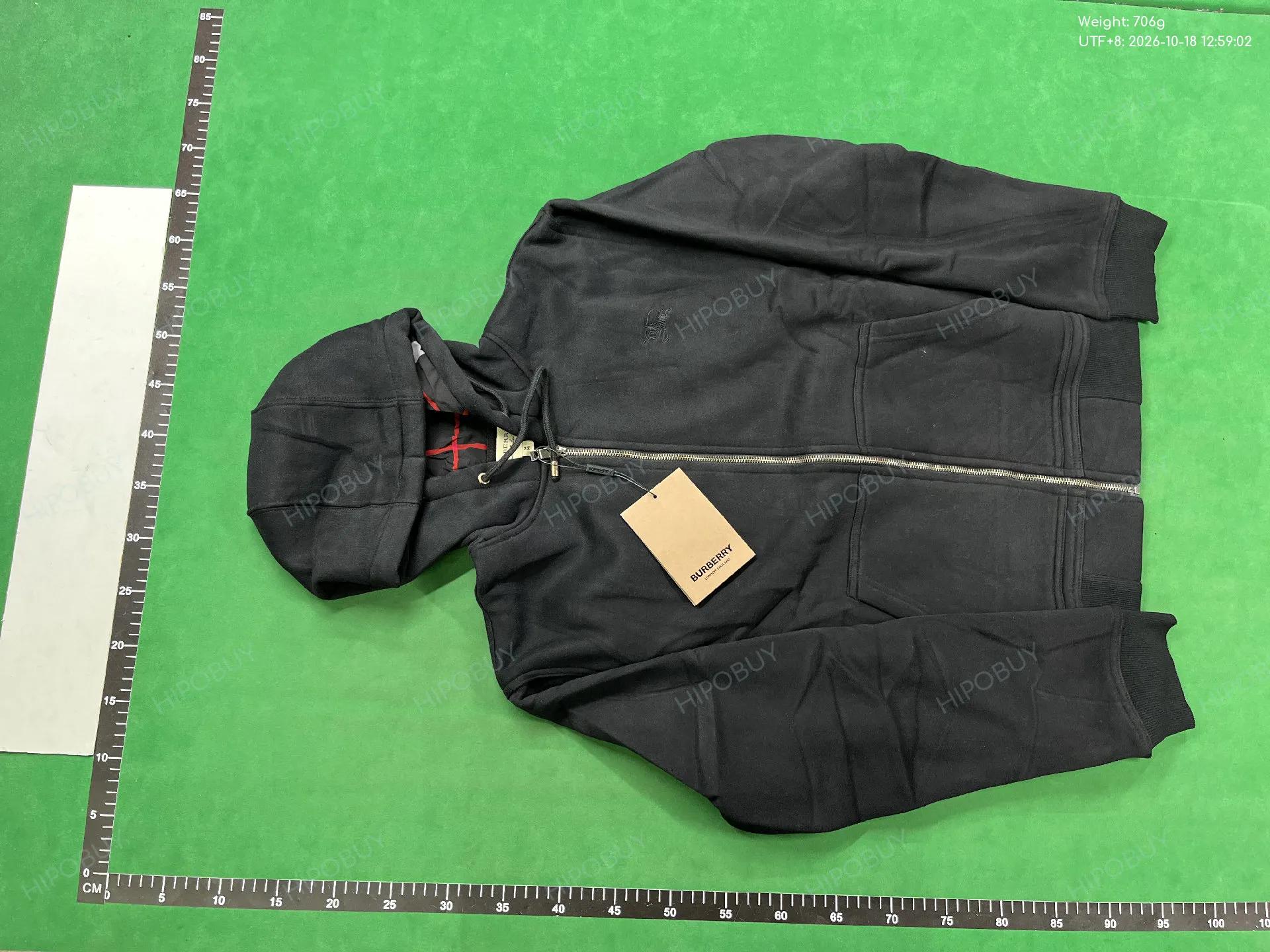Foto QC 2 de Burberry Hooded Jacket Check Lined Black