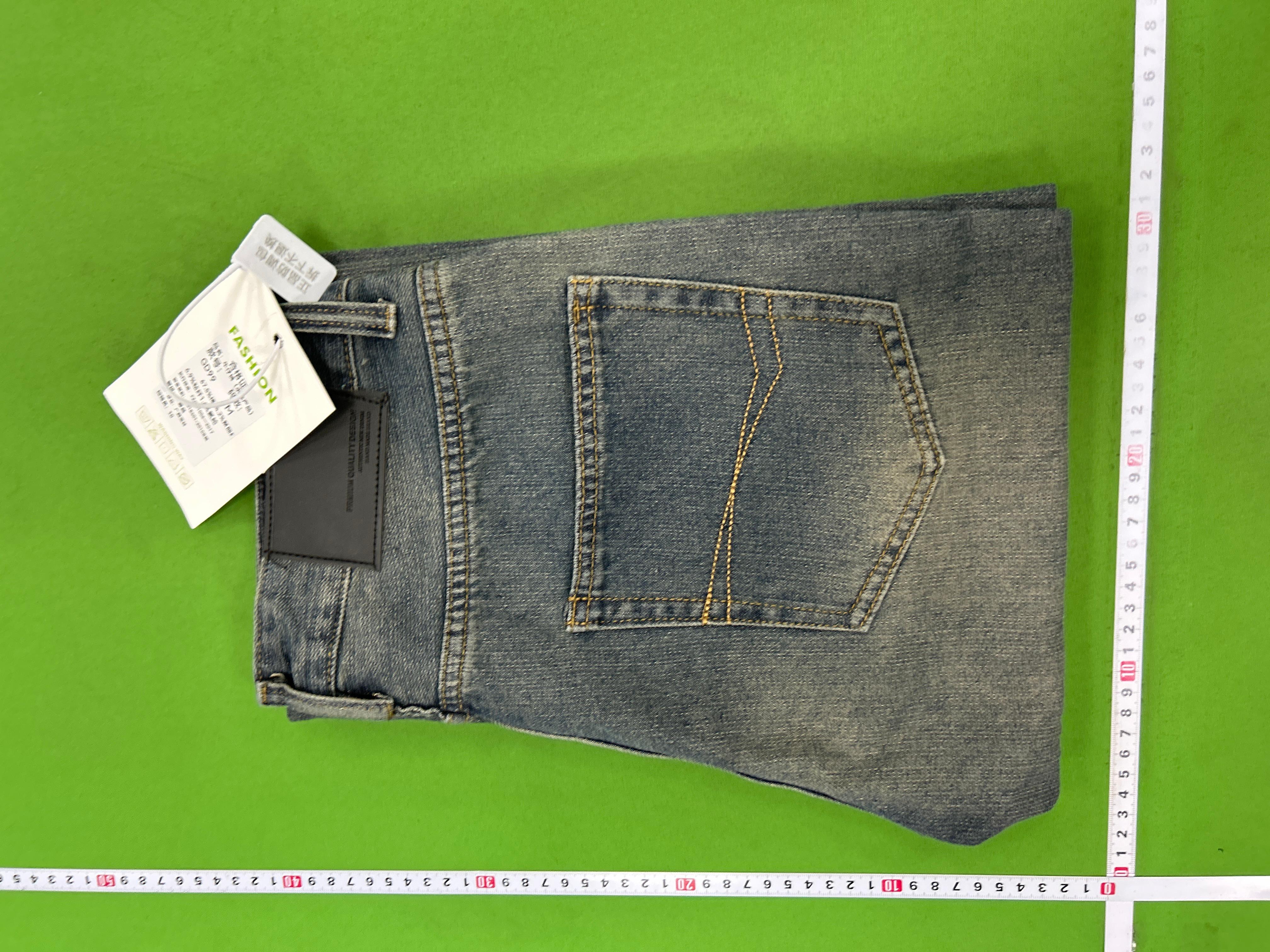 Foto QC 4 de AMBSOM Jeans Slub Sunset Wash Bootcut Blue