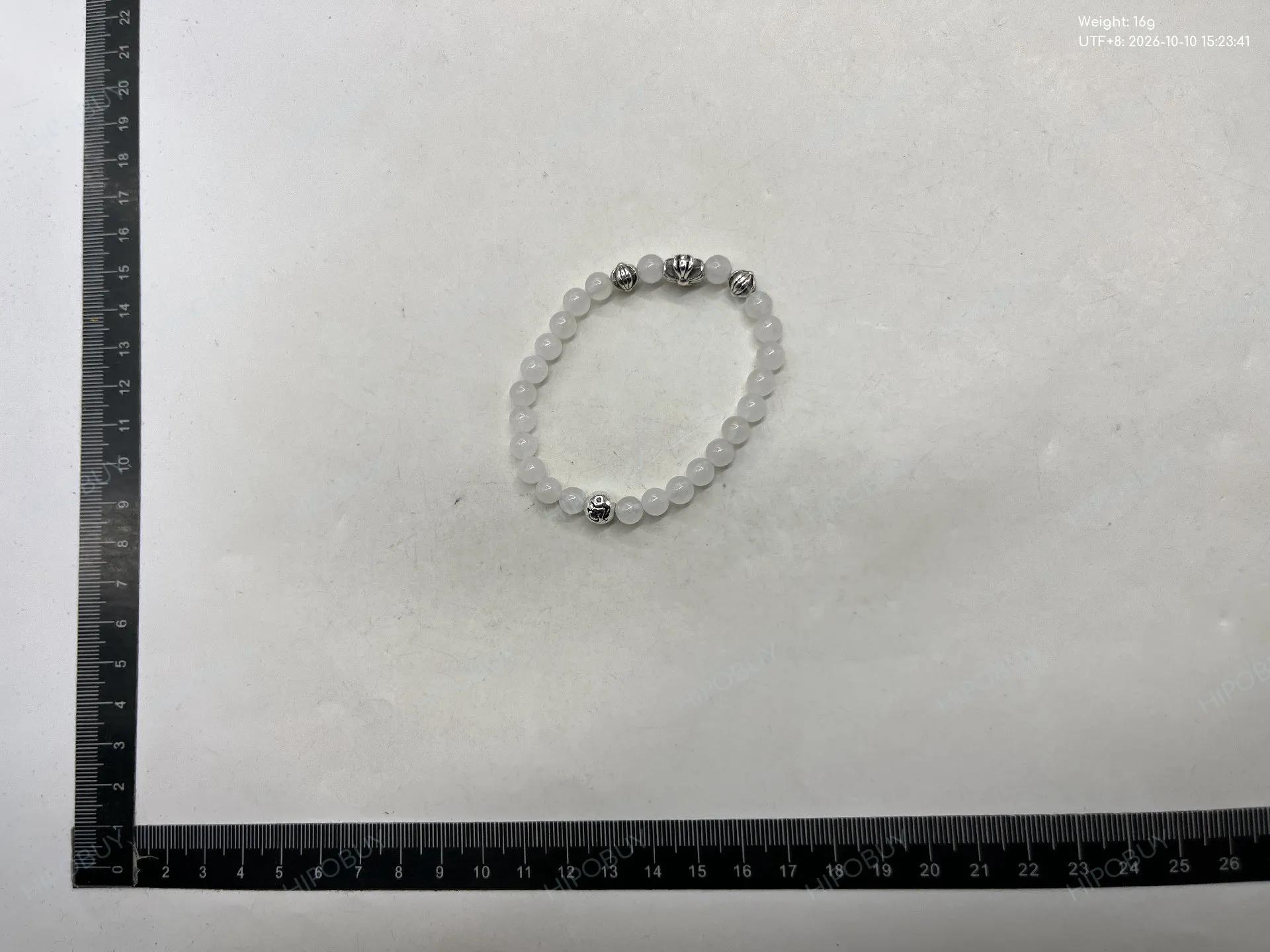 Foto QC 4 de Chrome Hearts Cross Bracelet Silver Onyx Black