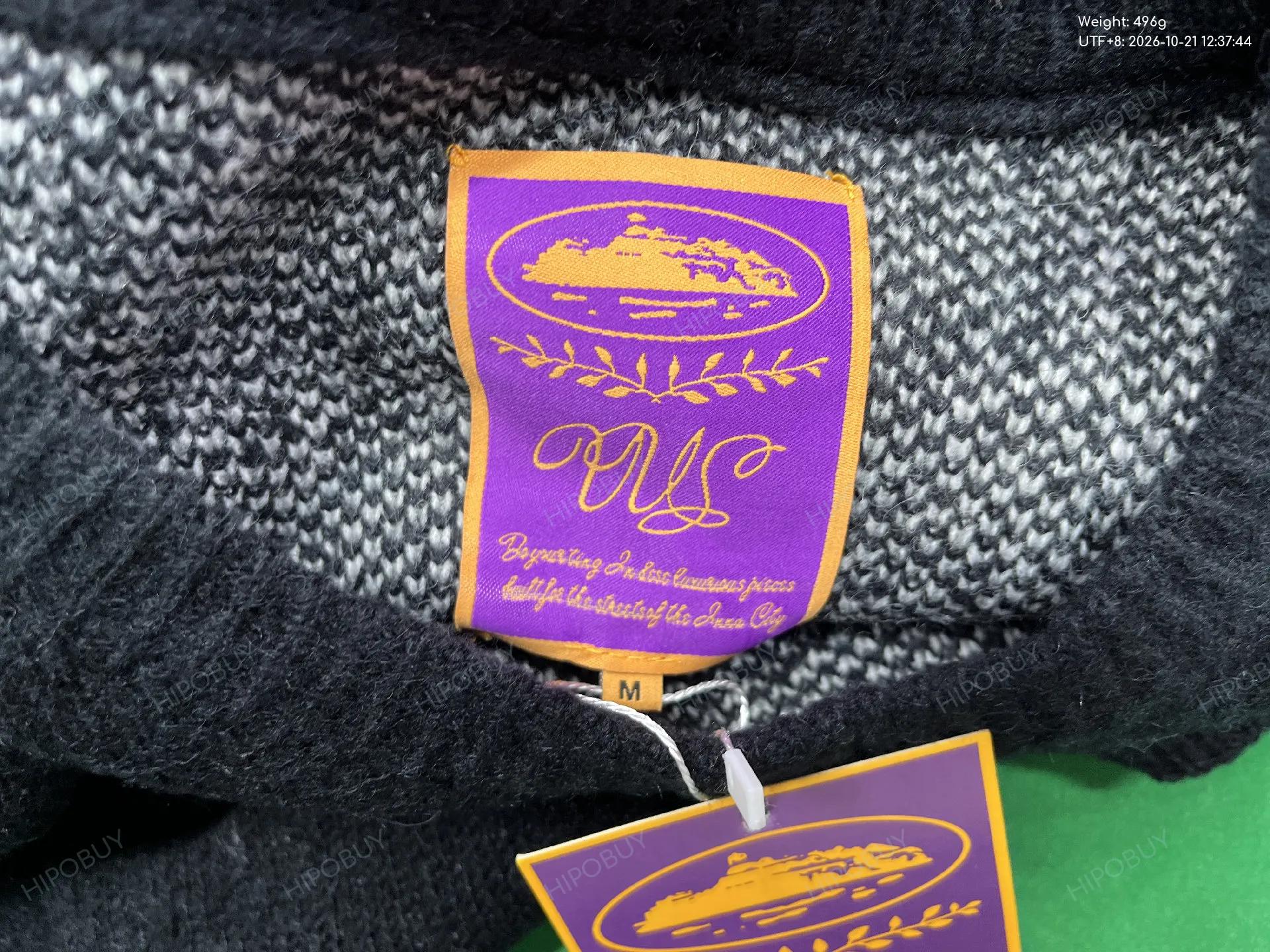 Foto QC 1 de Corteiz Crewneck Sweater Ribbed Embroidered Logo Black