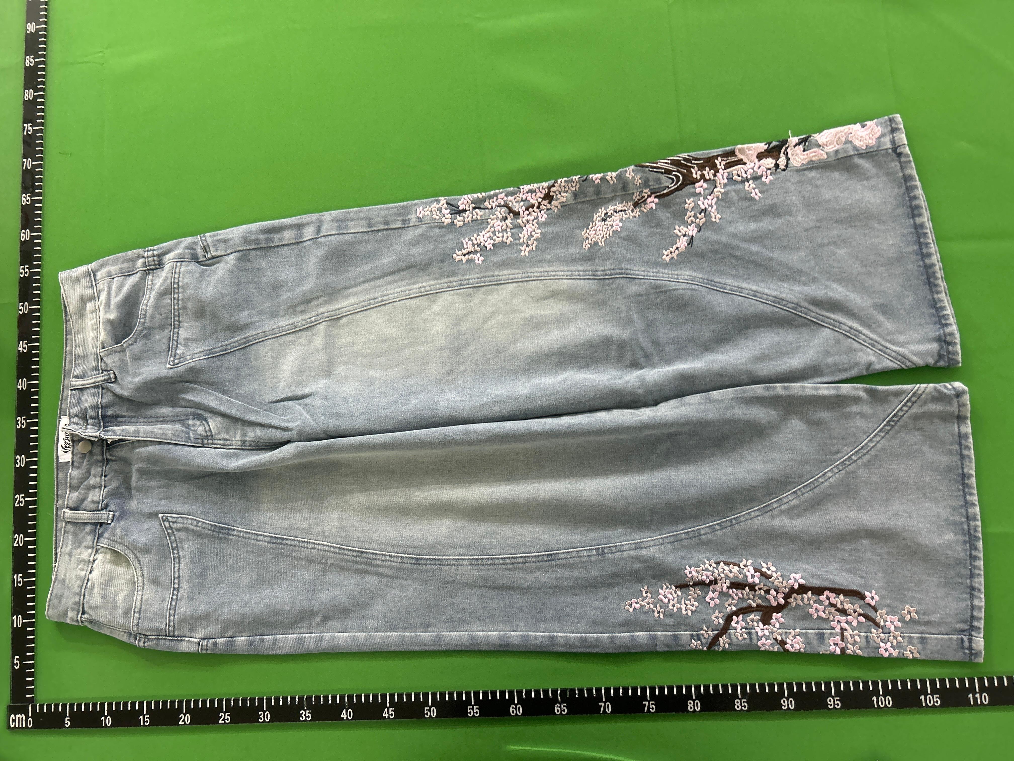 Foto QC 3 de Vescartes Jeans Wide Leg Heavy Embroidery Angel Dark Brown