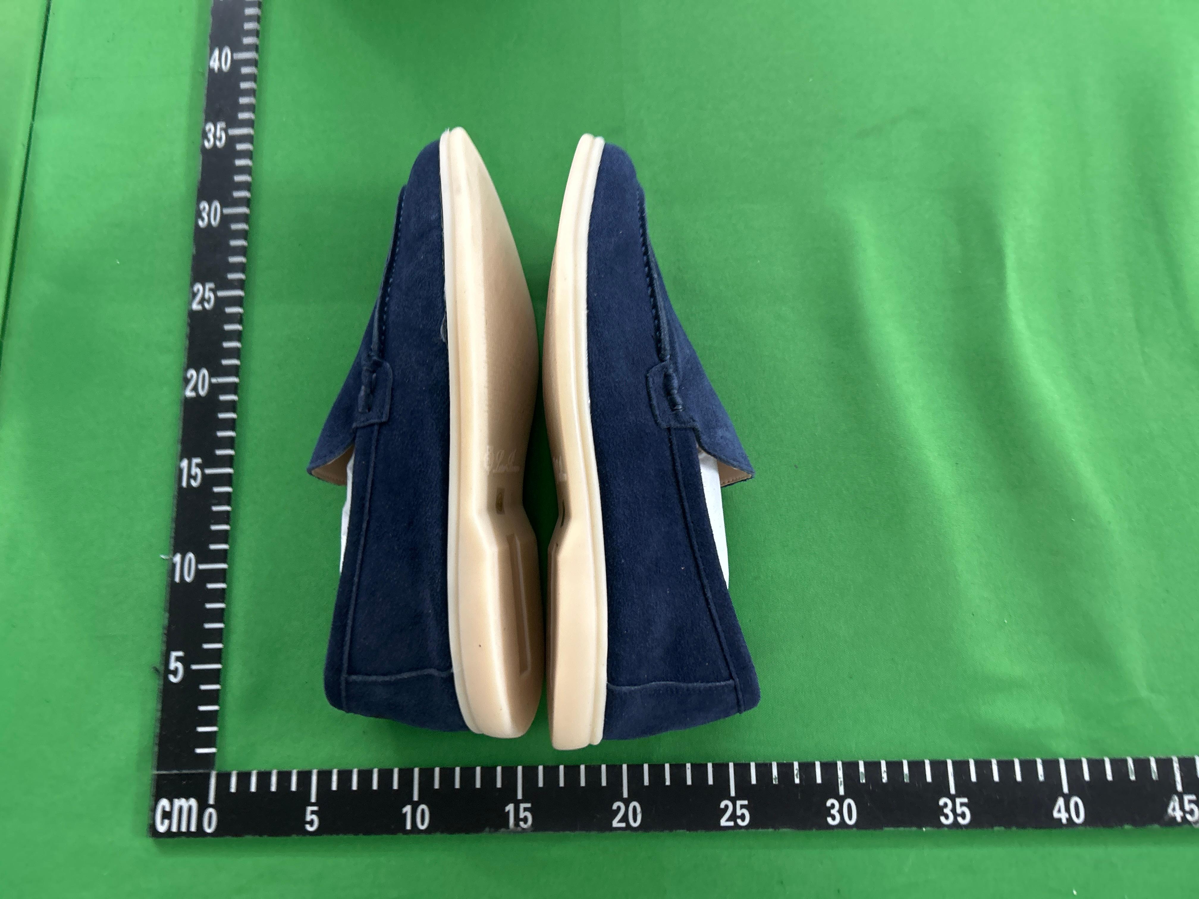 Foto QC 5 de Loro Piana Summer Walk Suede Navy Blue Slip-On Loafers