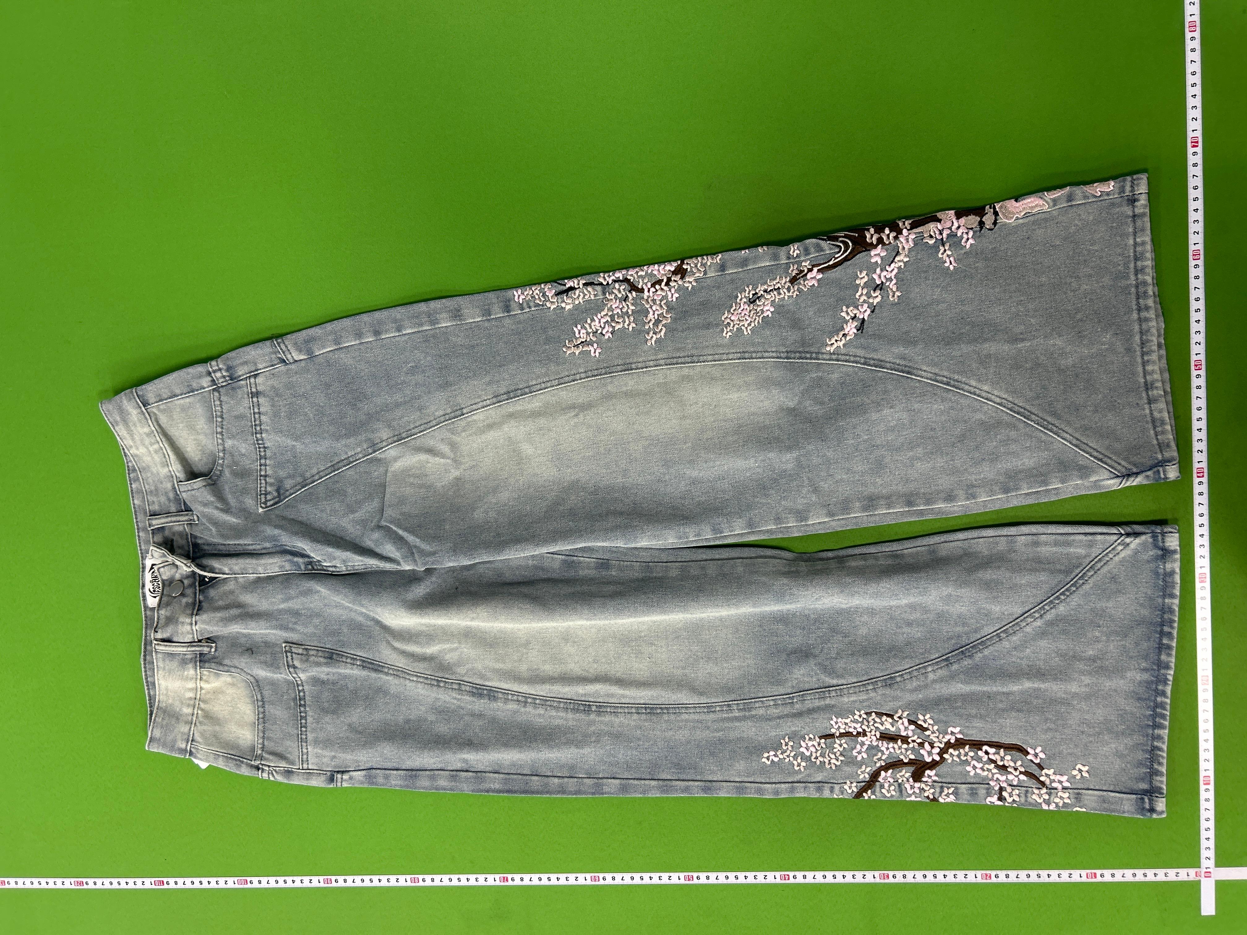 Foto QC 8 de Vescartes Jeans Wide Leg Heavy Embroidery Angel Dark Brown