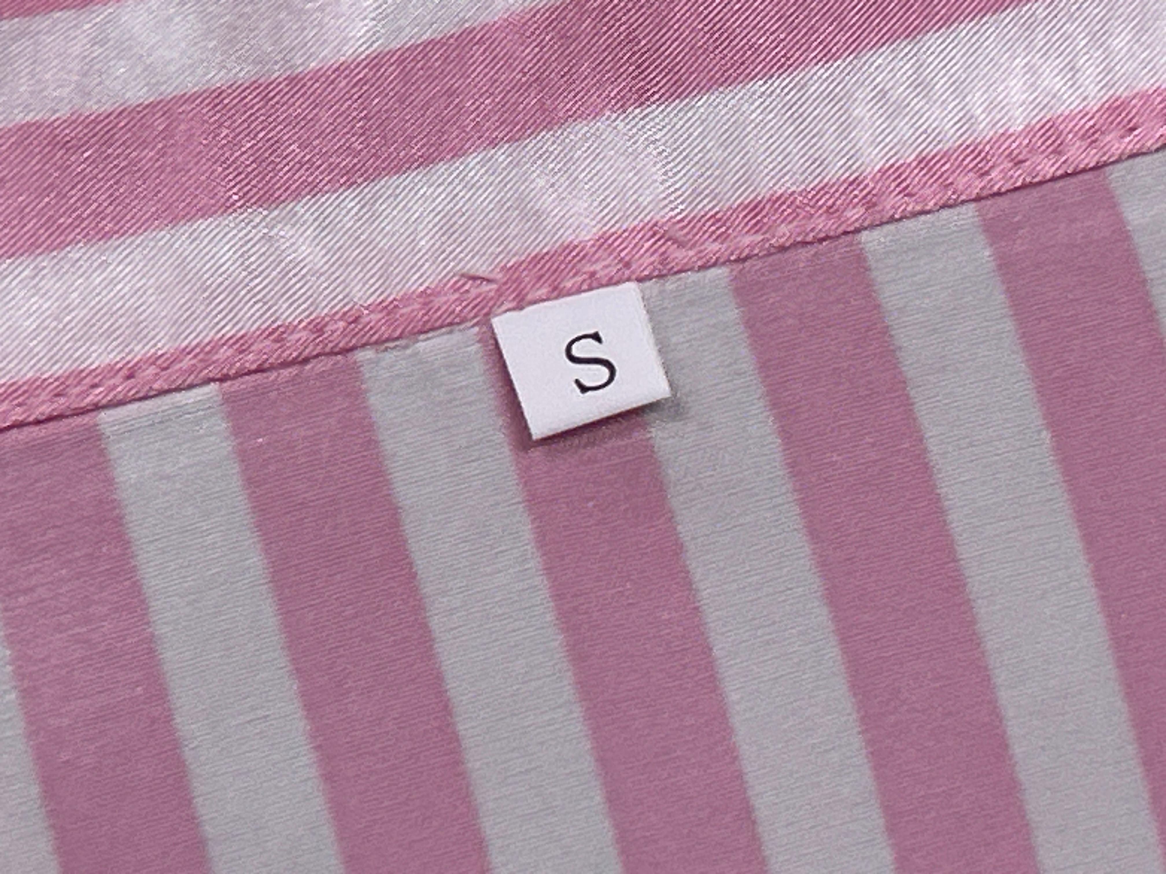 Foto QC 7 de Other Underwear Ice Silk Striped Pajama Pink White