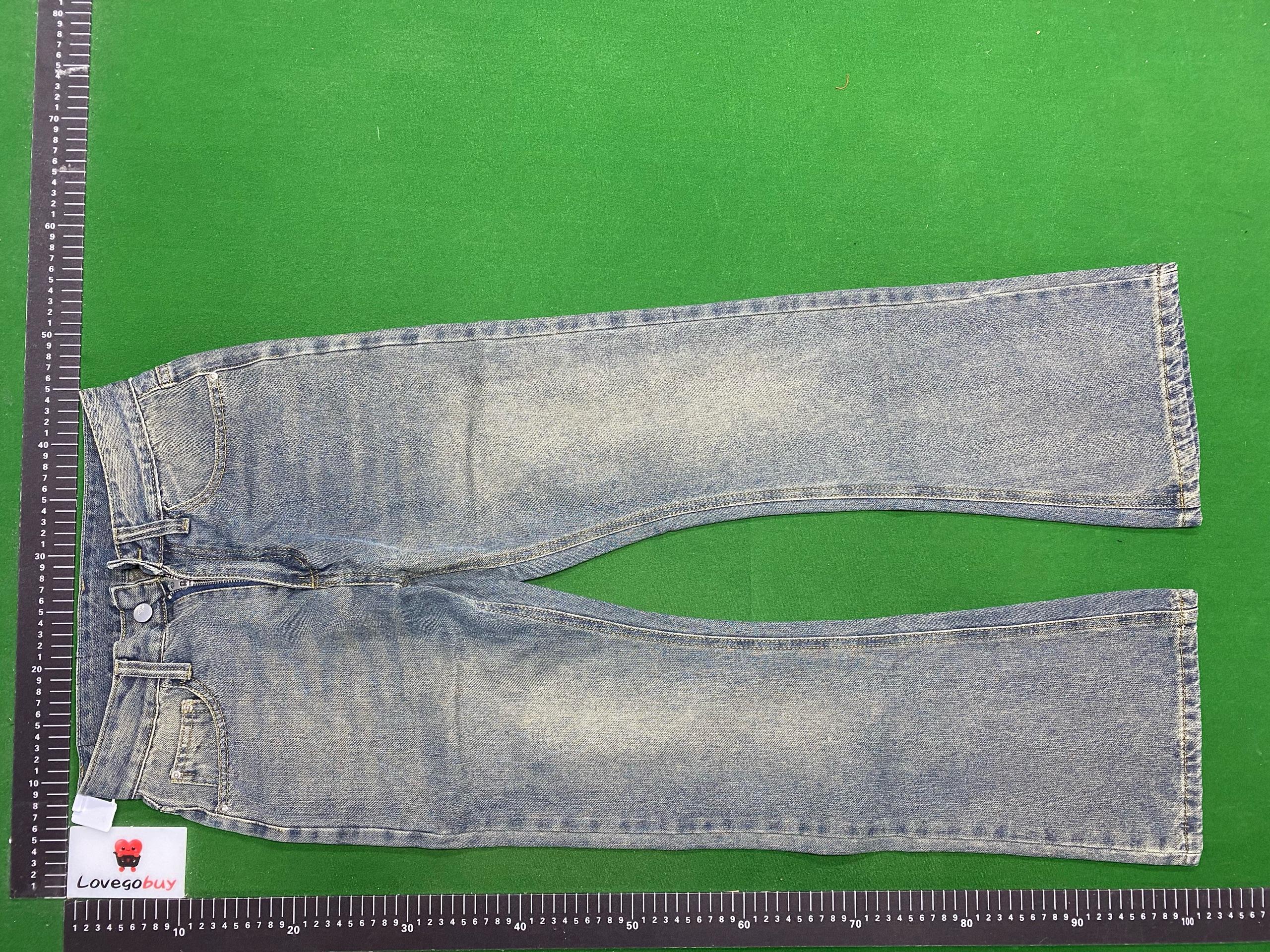 Foto QC 3 de AMBSOM Jeans Slub Sunset Wash Bootcut Blue