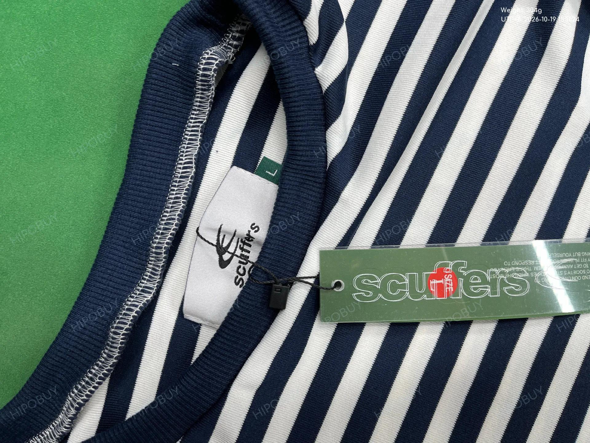 Foto QC 8 de Scuffers T-shirt Striped Logo Navy White