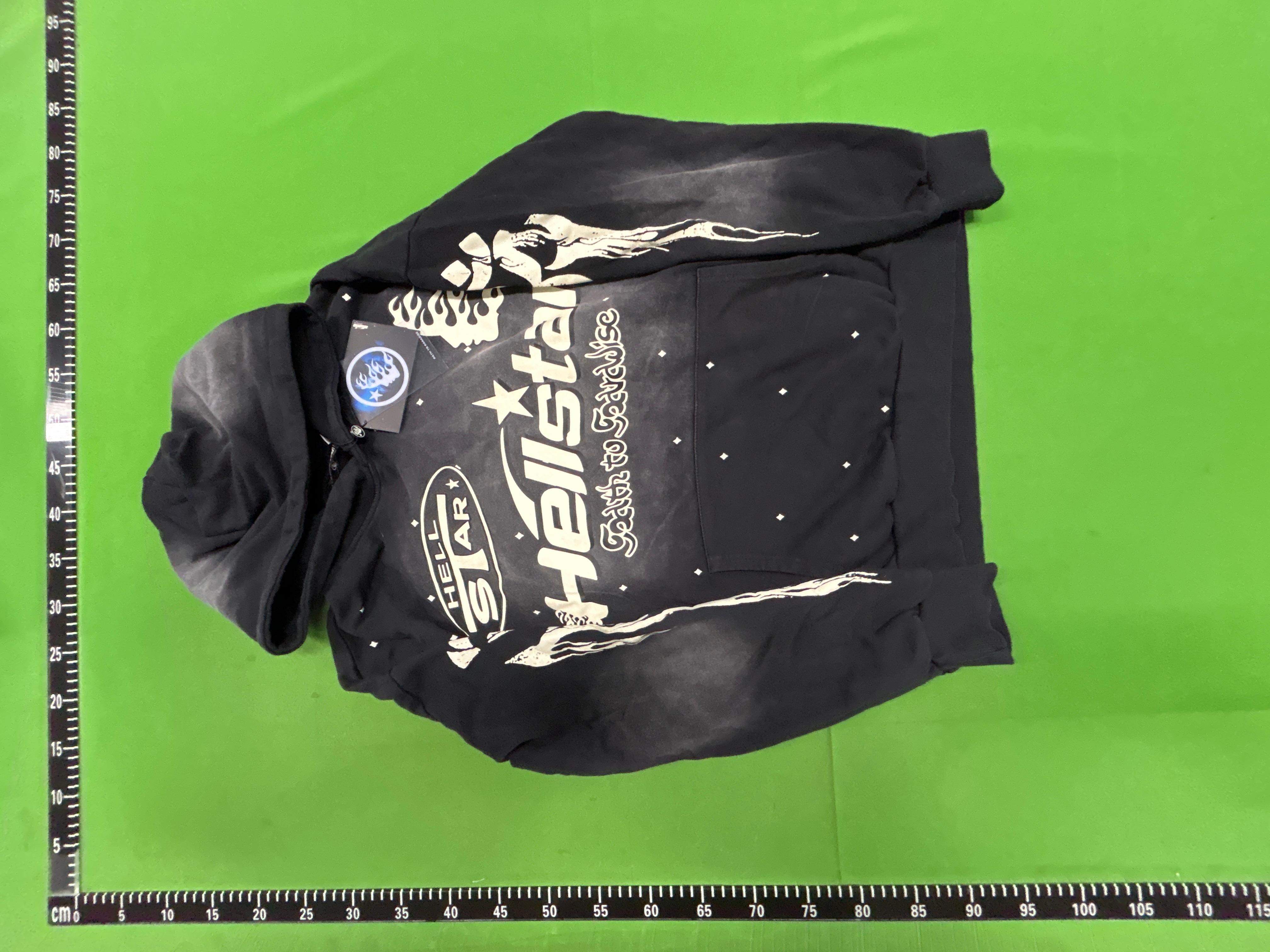 Foto QC 3 de Hellstar Hoodie Brain Logo Washed Zip-Up Black