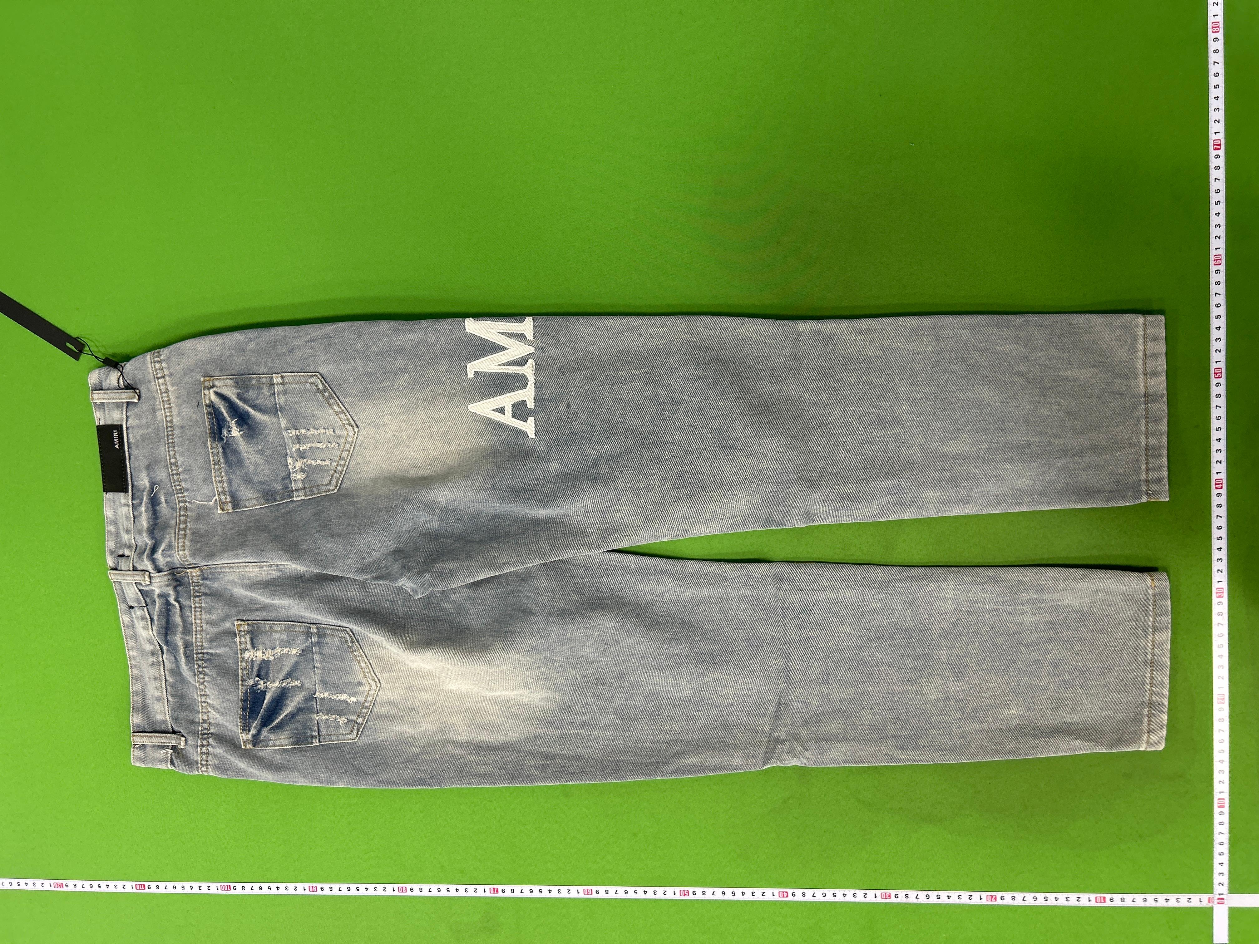 Foto QC 7 de Amiri Jeans Leather Stitch Logo Aged Black
