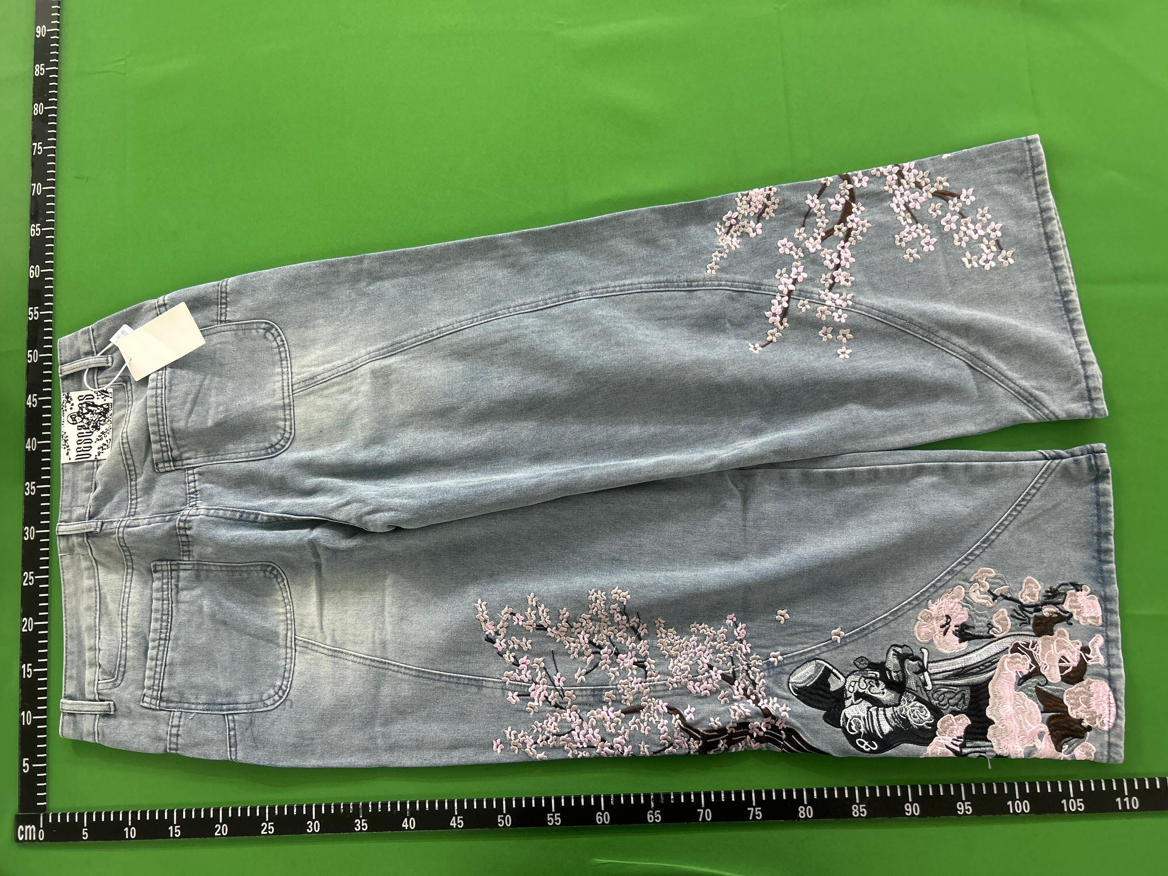 Foto QC 4 de Vescartes Jeans Wide Leg Heavy Embroidery Angel Dark Brown