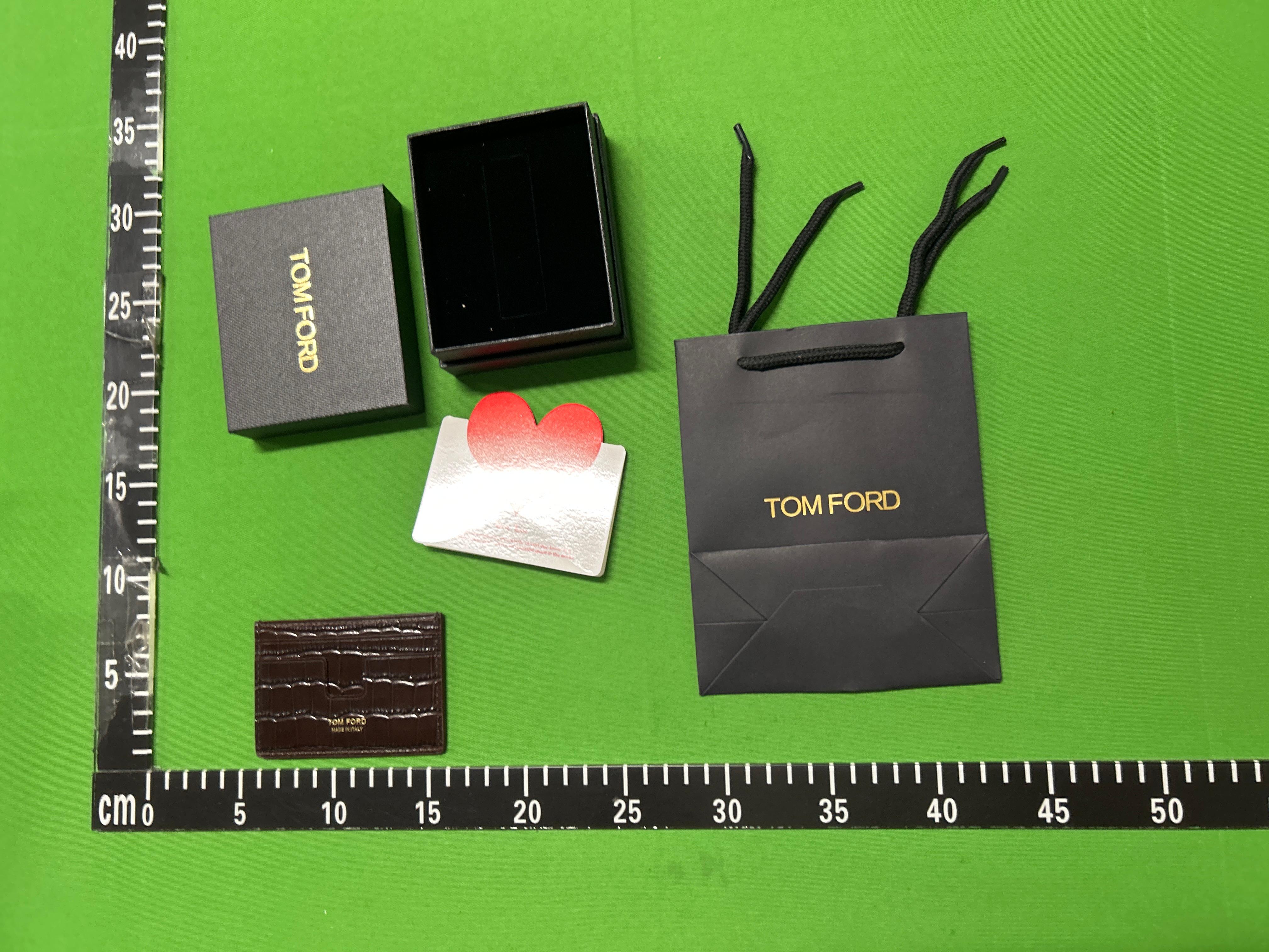 Foto QC 3 de Tom Ford T Line Cardholder Crocodile-Effect Leather Green