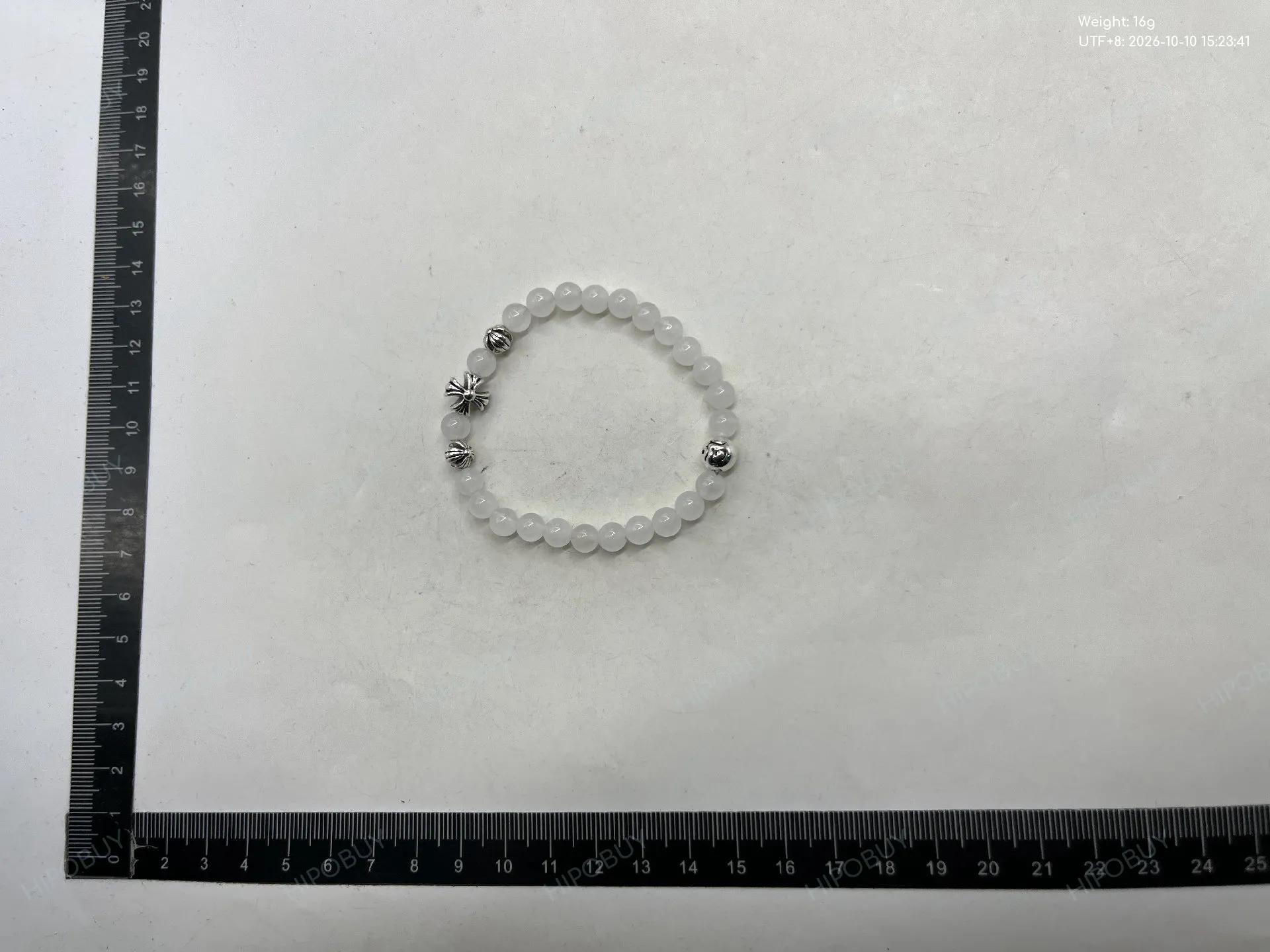 Foto QC 6 de Chrome Hearts Cross Bracelet Silver Onyx Black