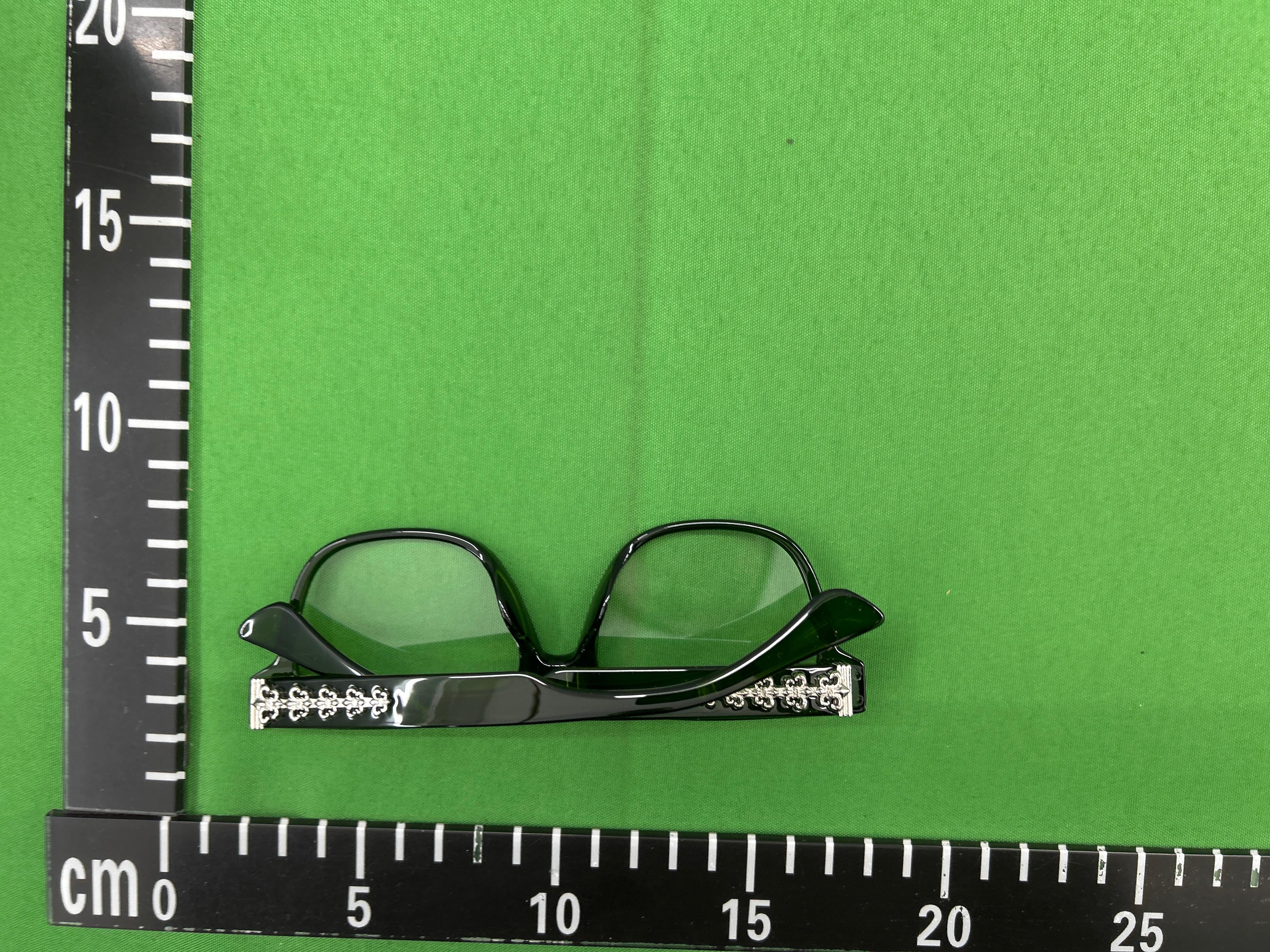 Foto QC 4 de Chrome Hearts Square-Frame Acetate Eyeglasses Crystal Gold (COX UCKER)