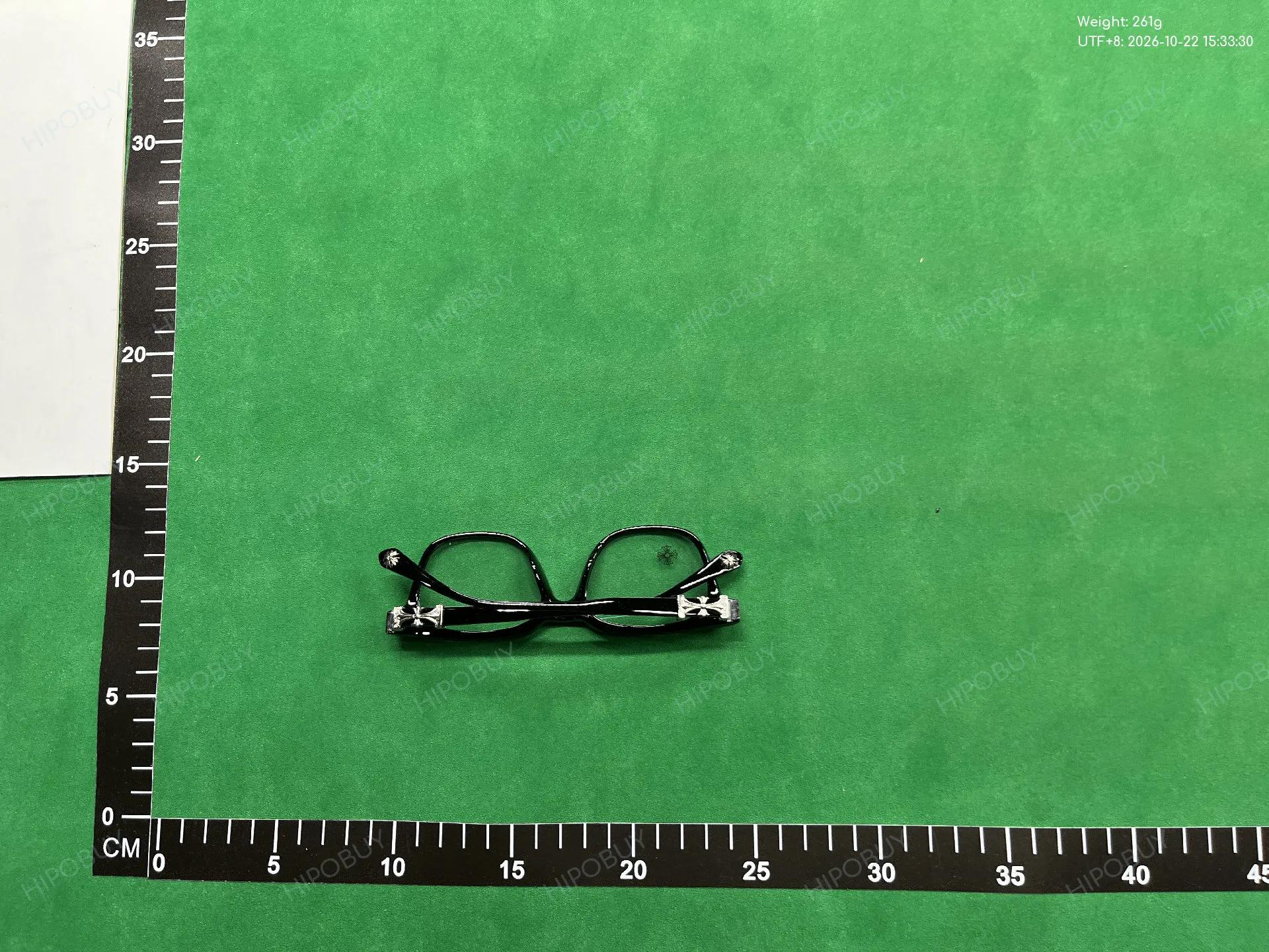 Foto QC 4 de Chrome Hearts Square-Frame Acetate Eyeglasses Black Gold