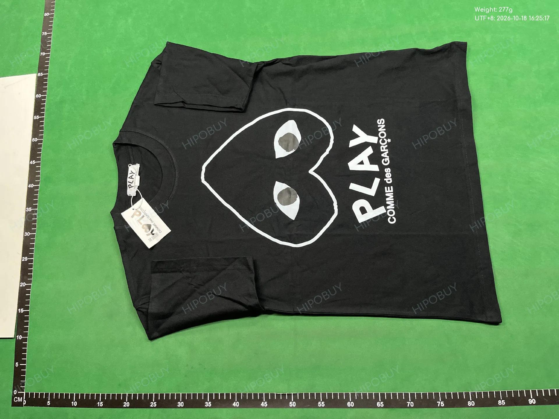 Foto QC 6 de Comme des Garçons PLAY Blue Eyes Red Heart T-Shirt Cream