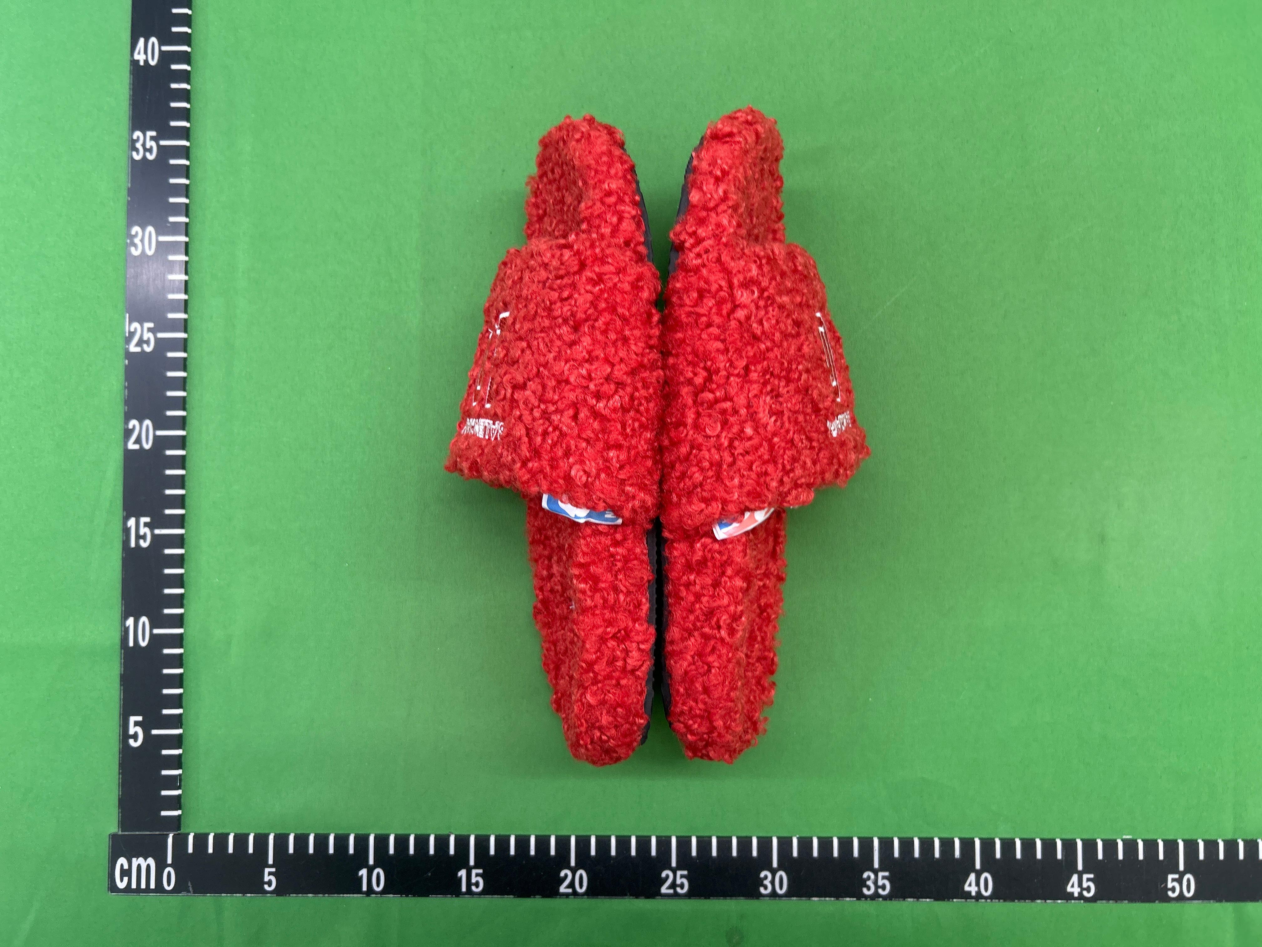 Foto QC 5 de Balenciaga Furry Slide Faux Shearling Political Campaign Red