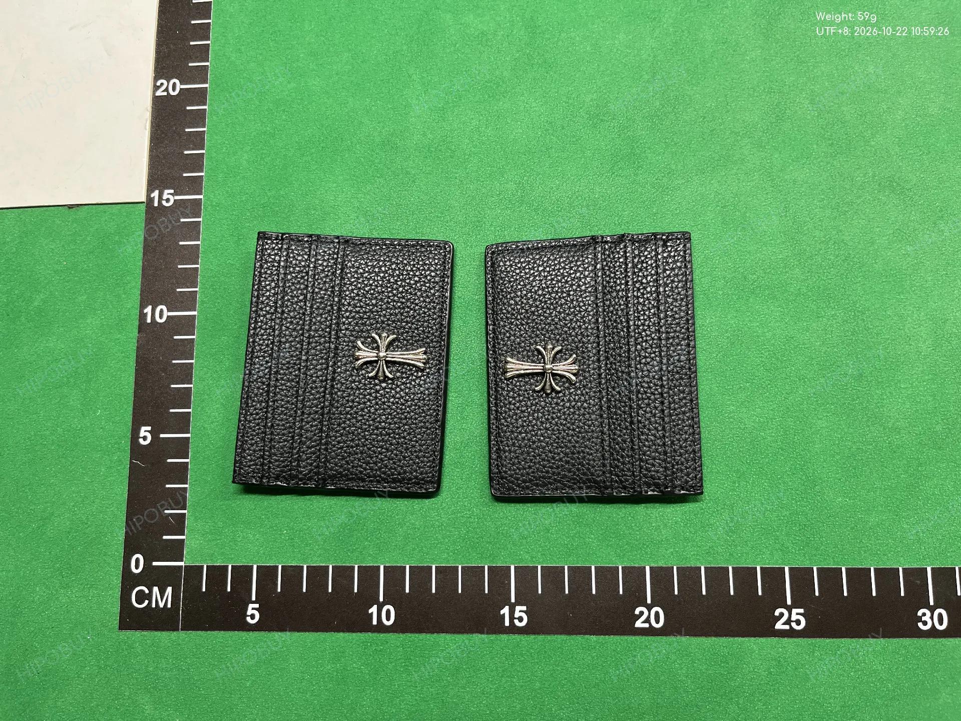 Foto QC 7 de Chrome Hearts Scroll Label Card Case Leather Black