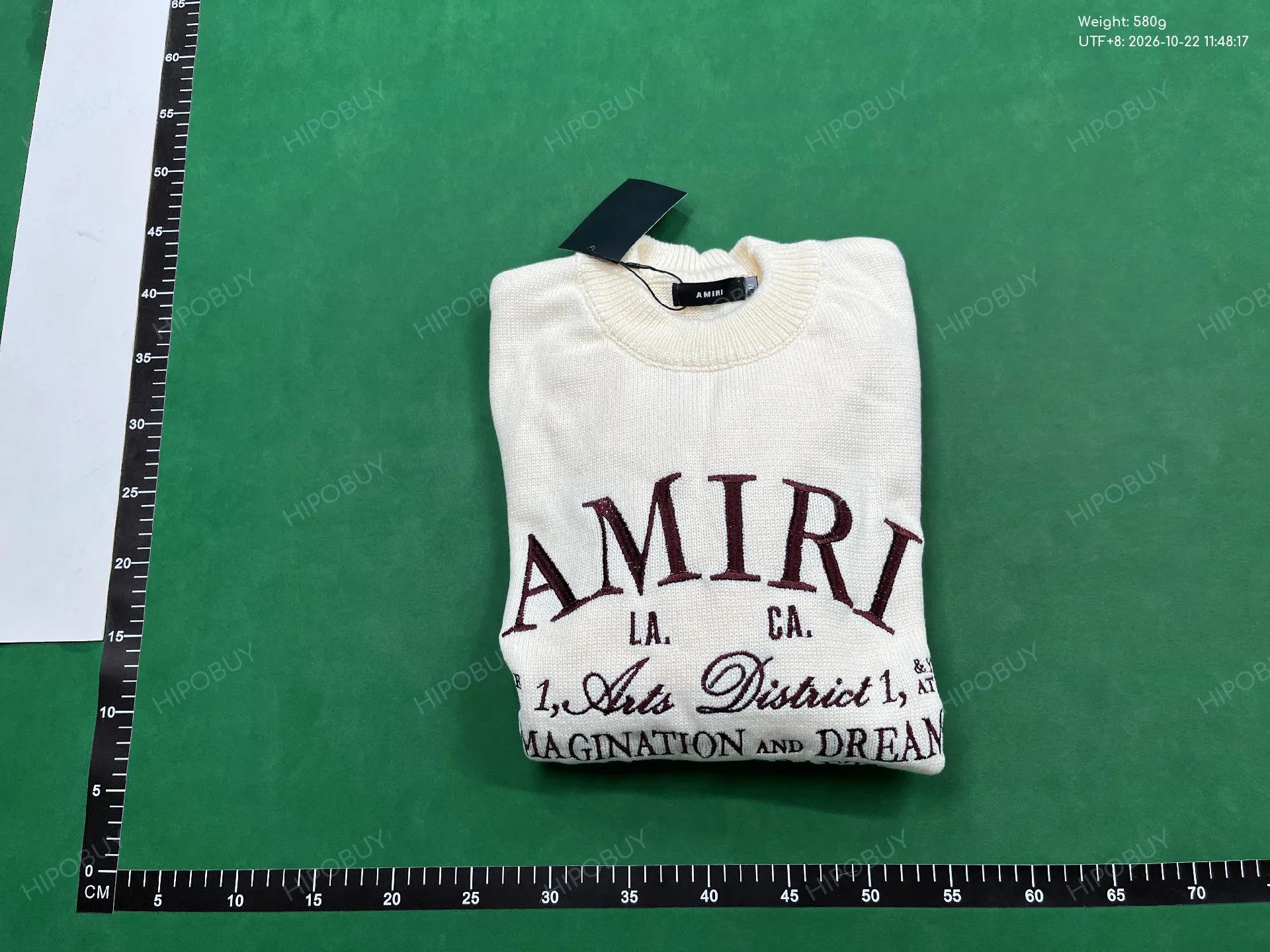 Foto QC 4 de Amiri Logo Jacquard Crewneck Sweater Black