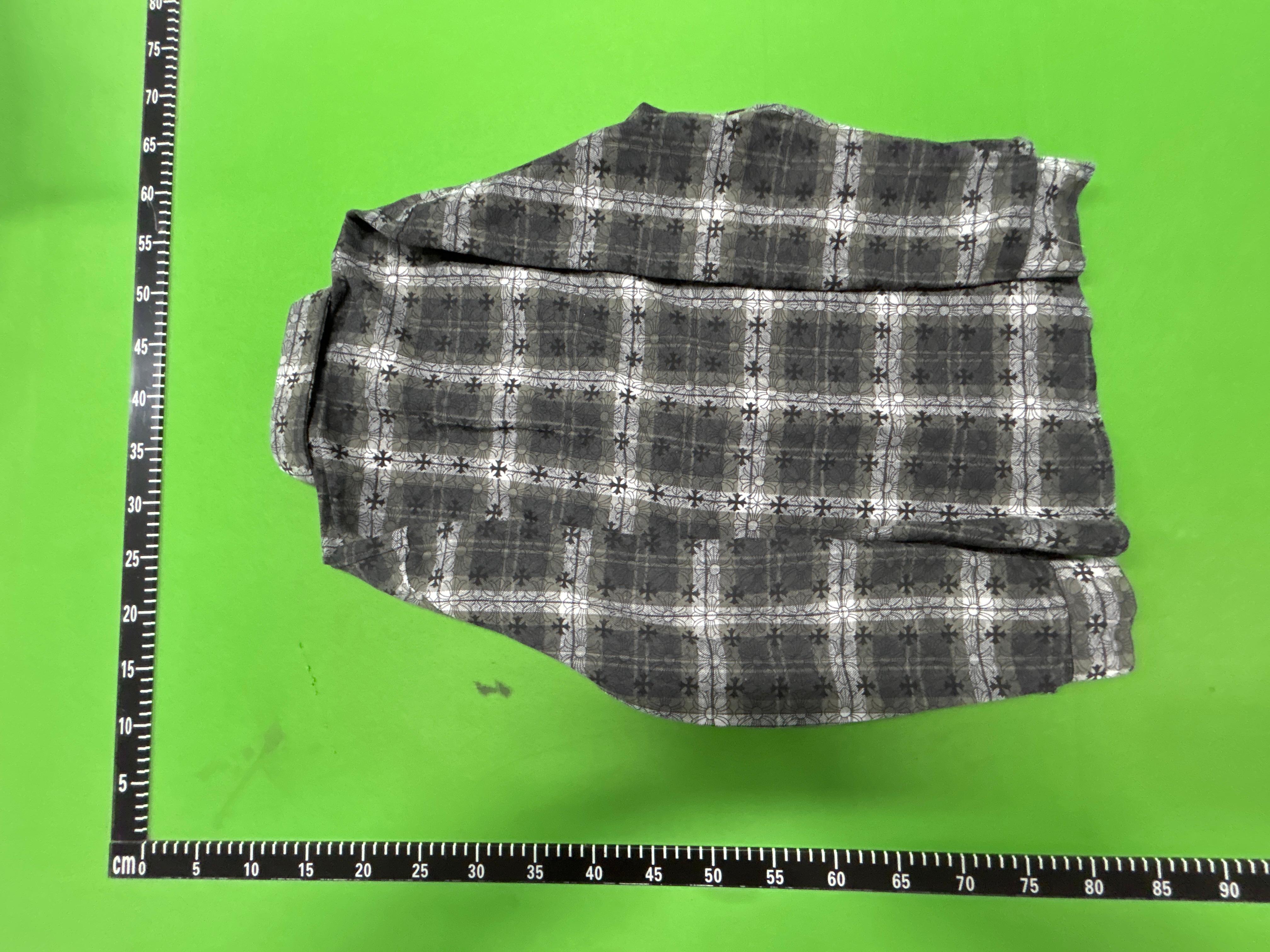 Foto QC 4 de Chrome Hearts Shirt Leather Cross Patch Plaid Red